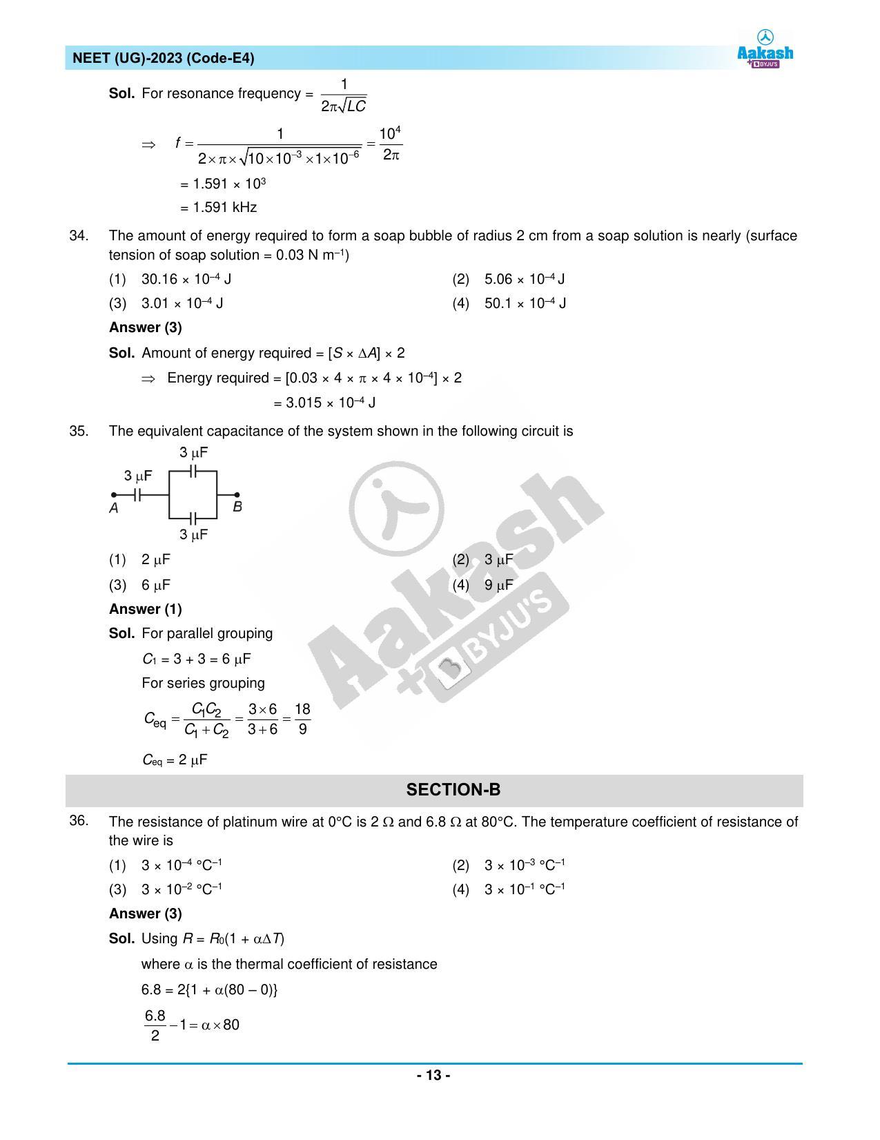 NEET 2023 Question Paper E4 - Page 13