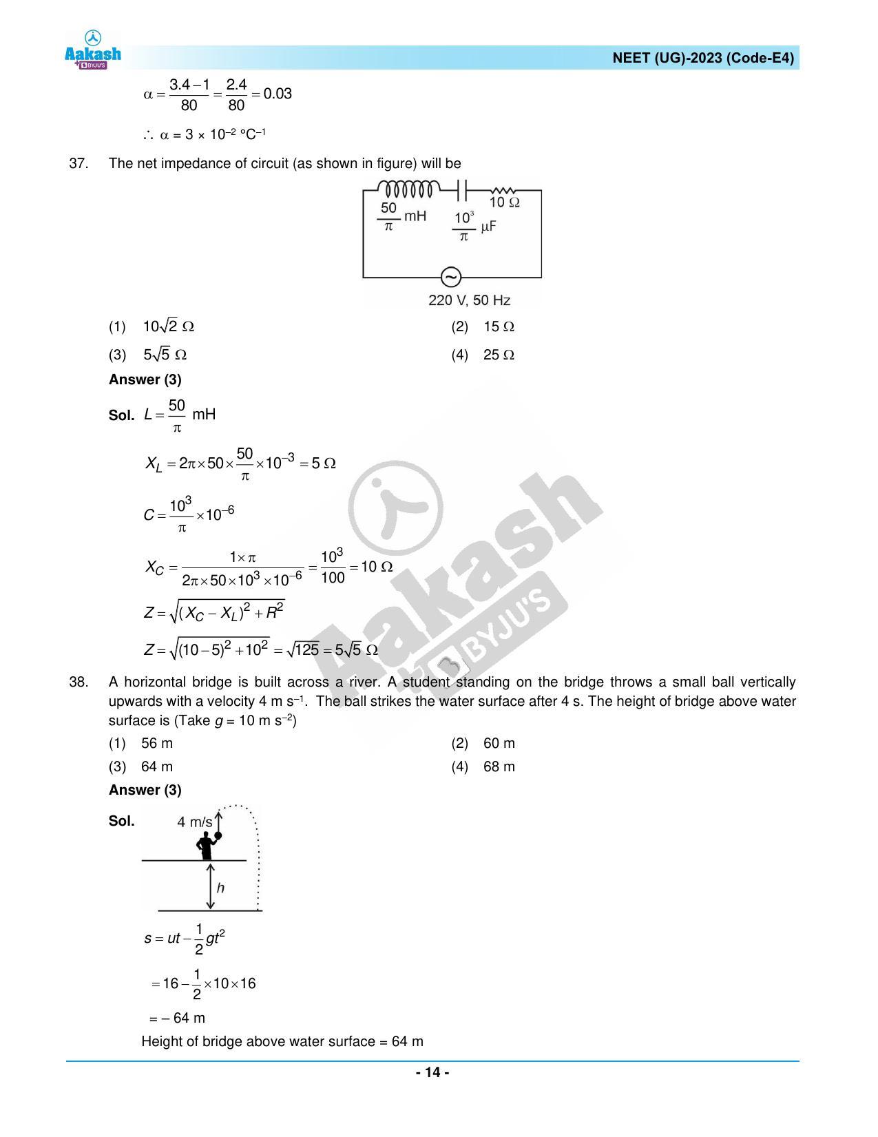 NEET 2023 Question Paper E4 - Page 14