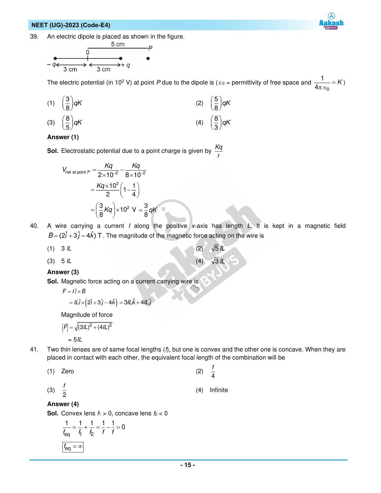 NEET 2023 Question Paper E4 - Page 15