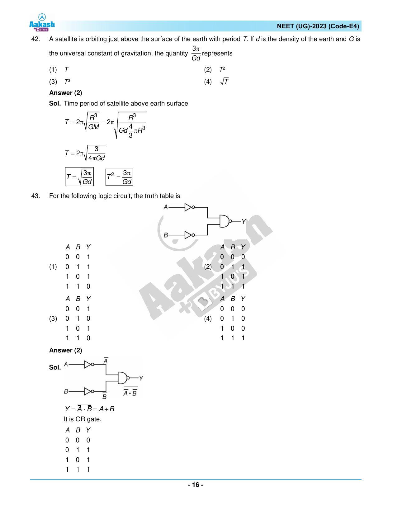 NEET 2023 Question Paper E4 - Page 16