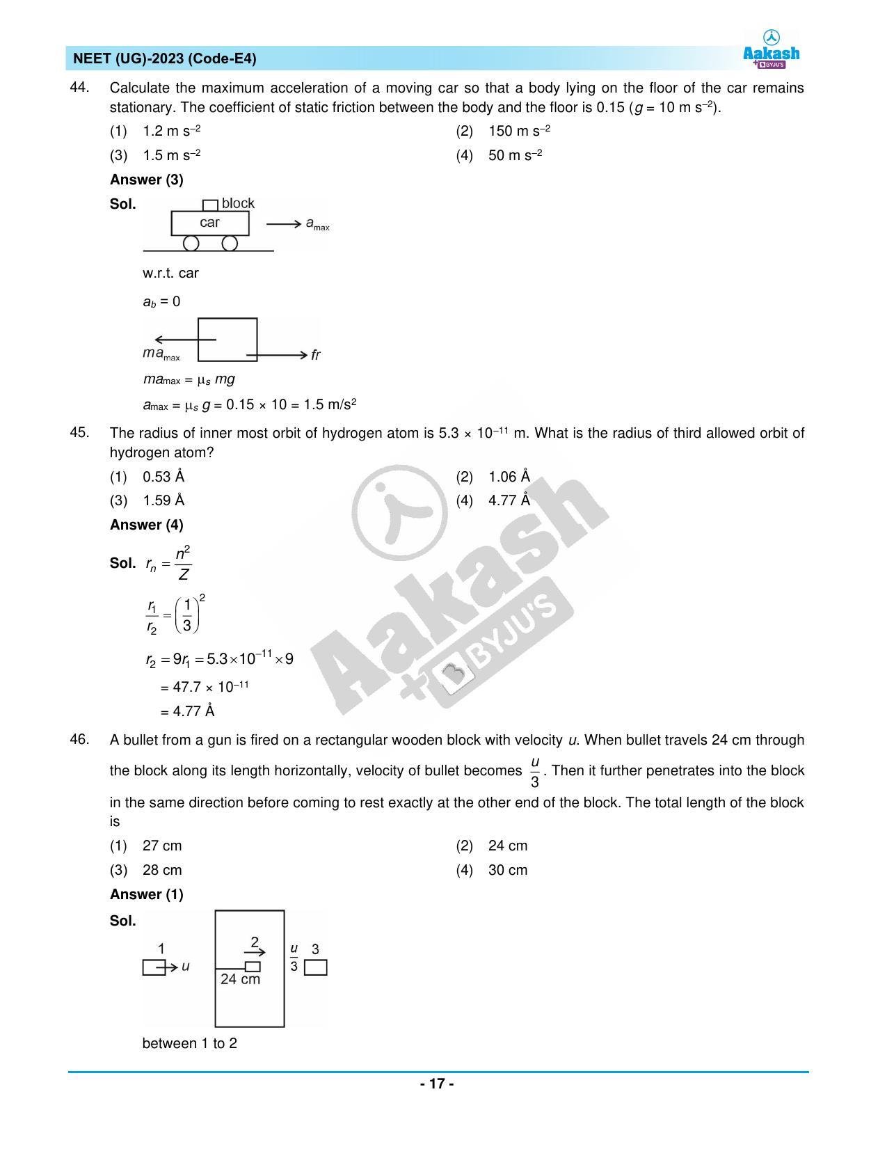 NEET 2023 Question Paper E4 - Page 17