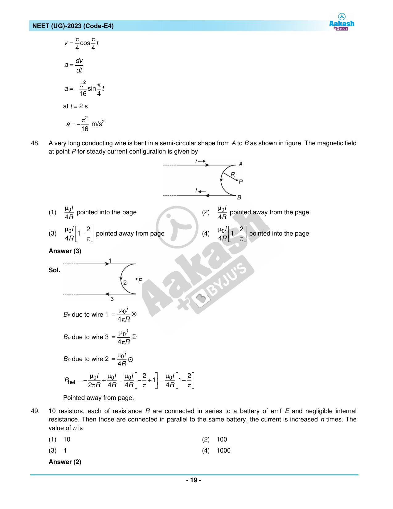 NEET 2023 Question Paper E4 - Page 19
