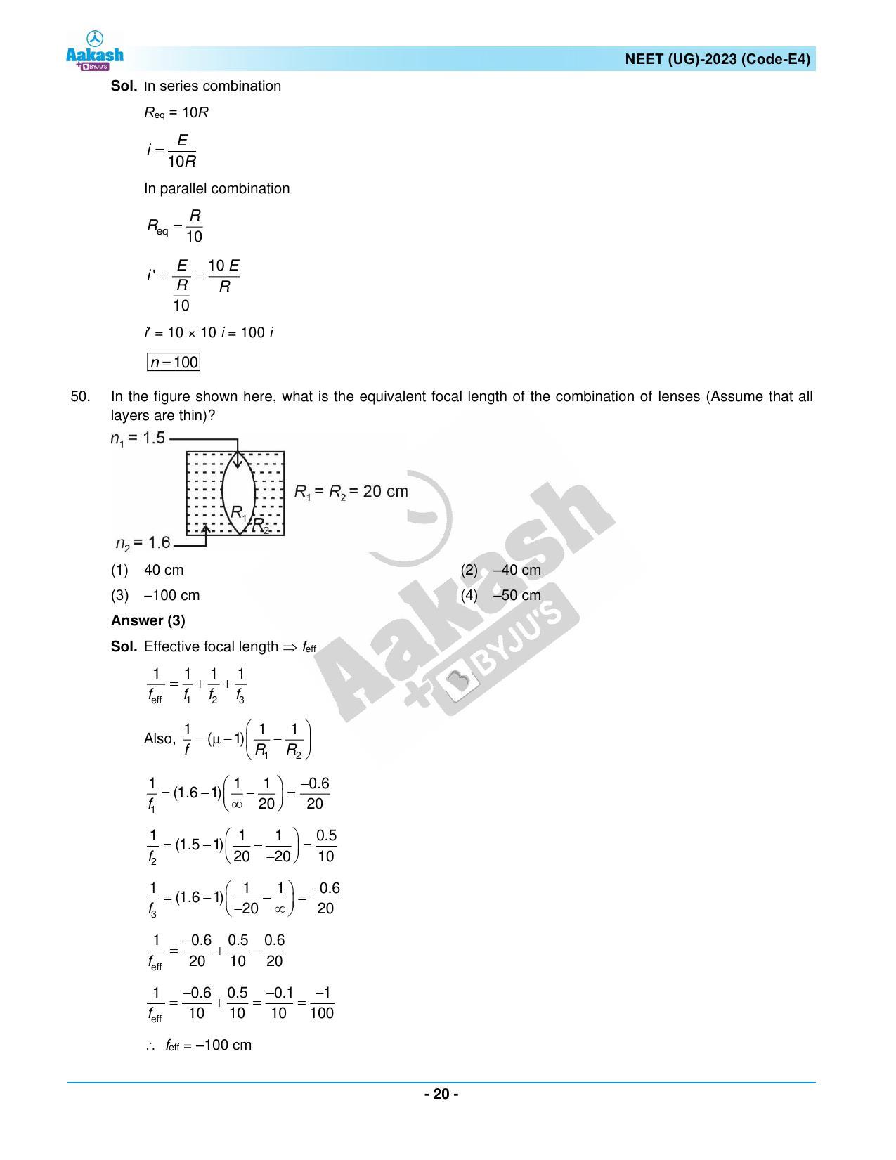 NEET 2023 Question Paper E4 - Page 20
