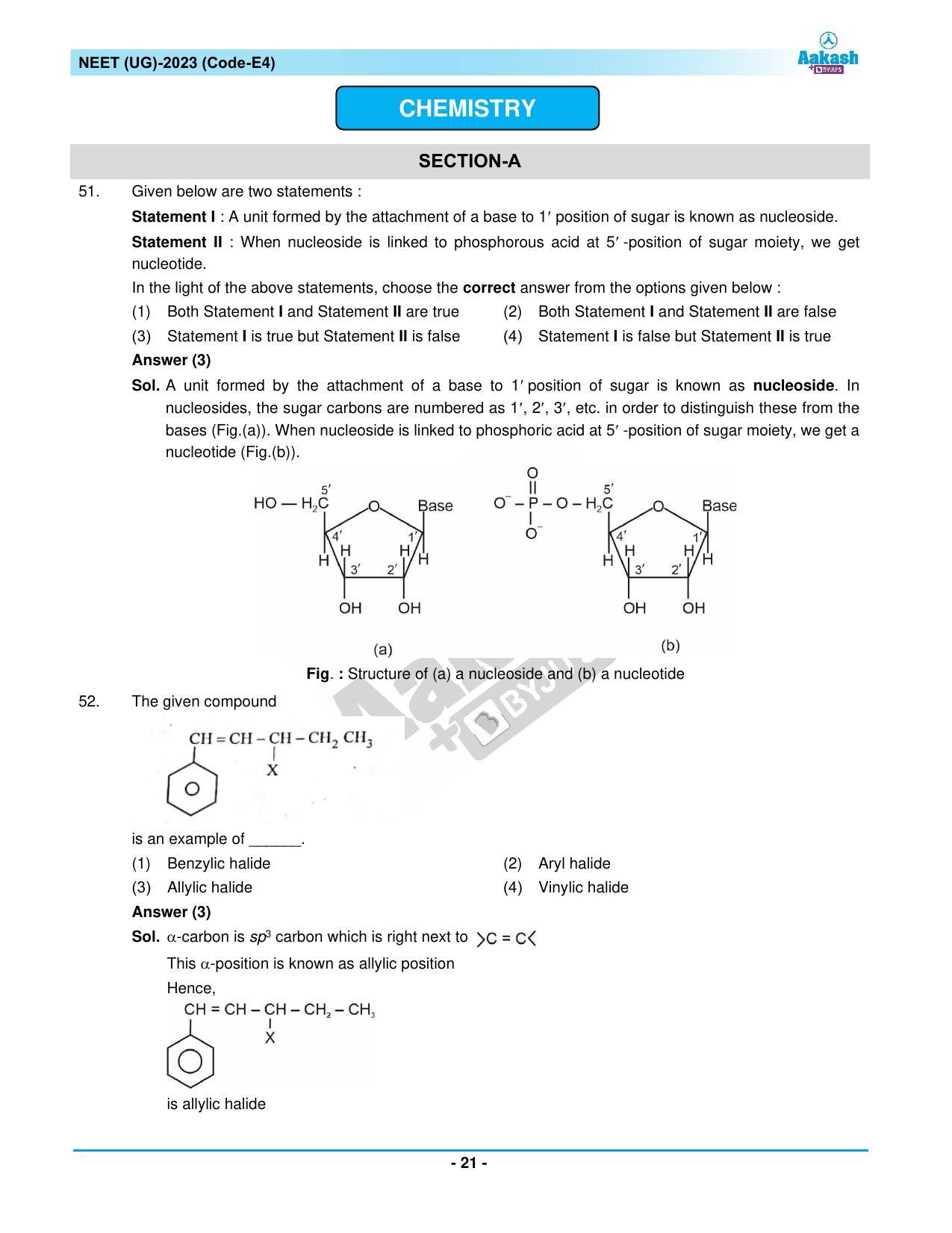 NEET 2023 Question Paper E4 - Page 21