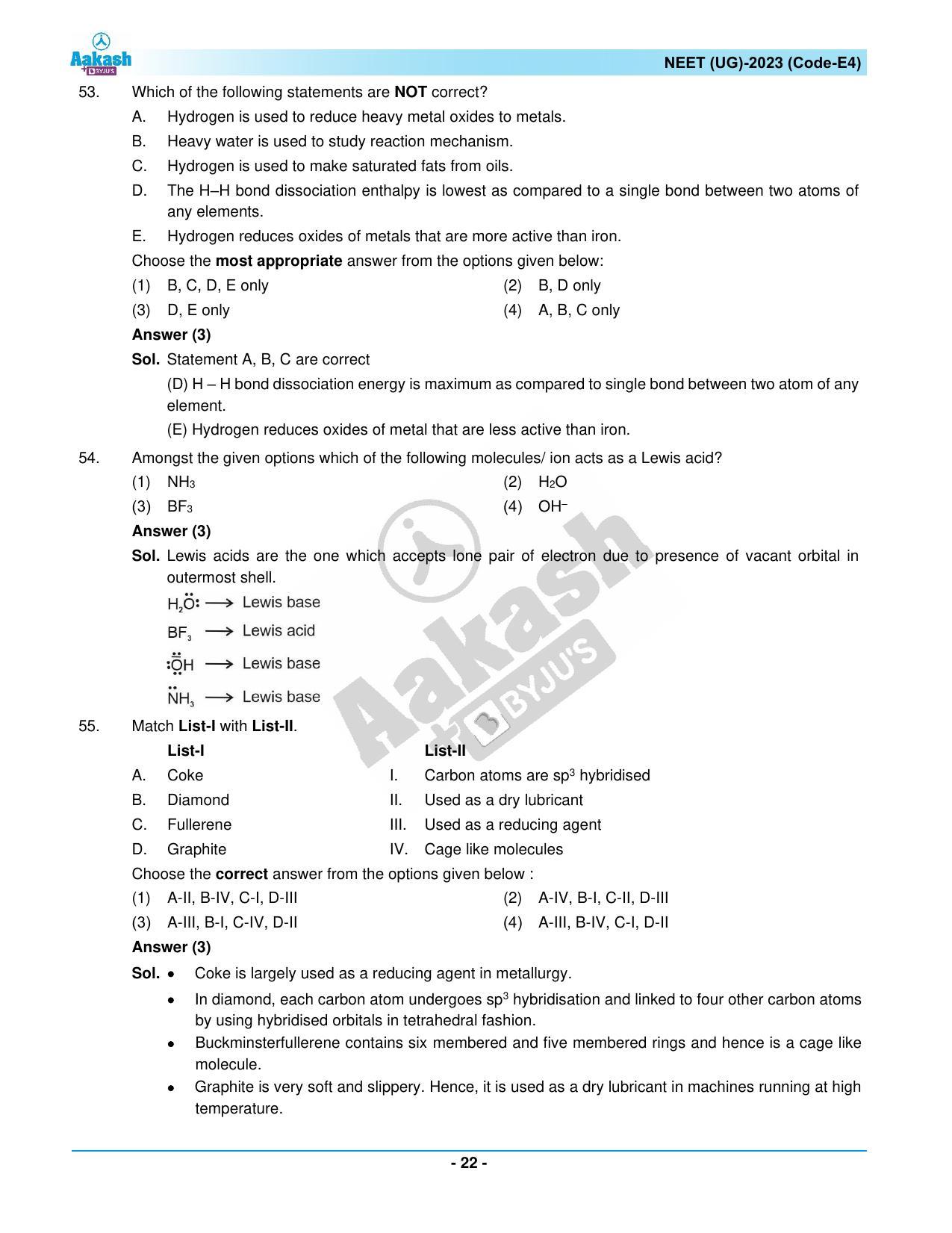 NEET 2023 Question Paper E4 - Page 22