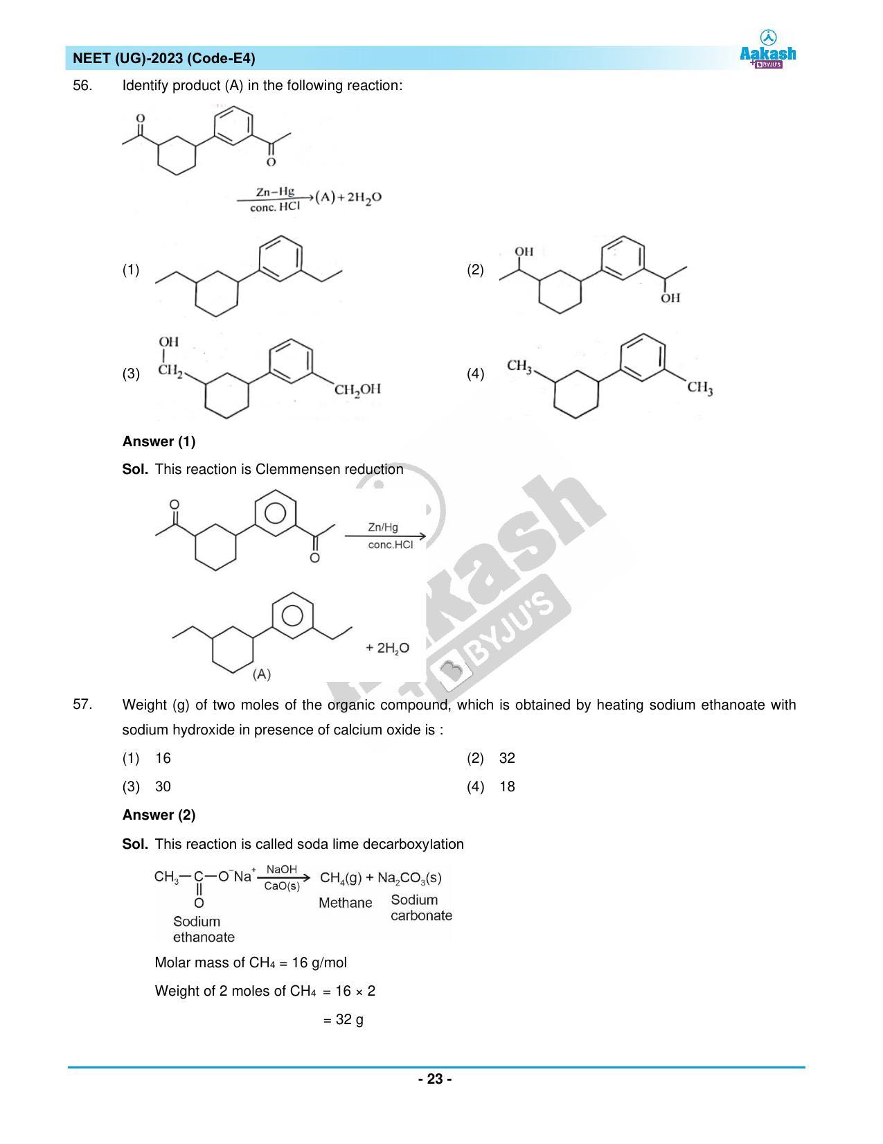 NEET 2023 Question Paper E4 - Page 23