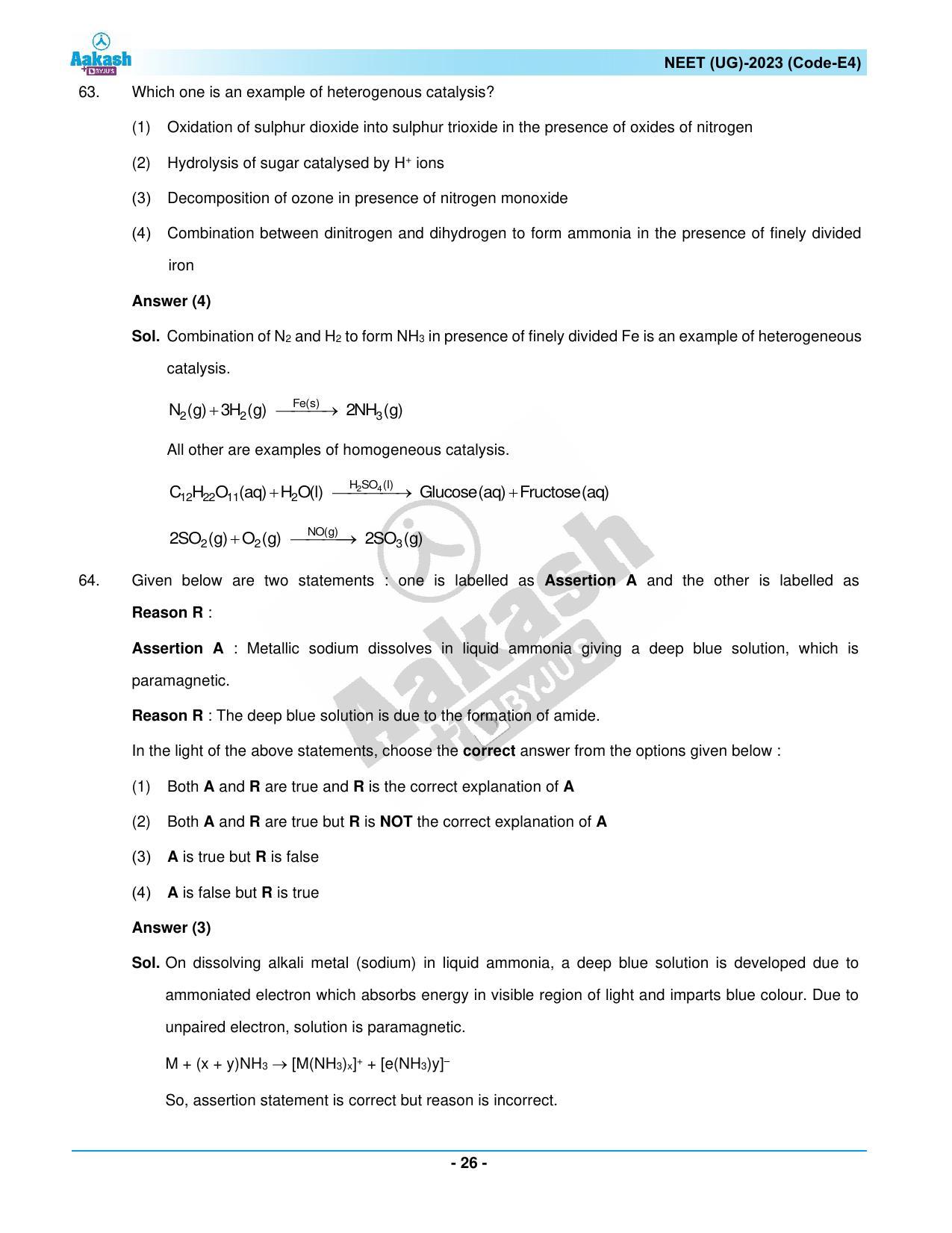 NEET 2023 Question Paper E4 - Page 26