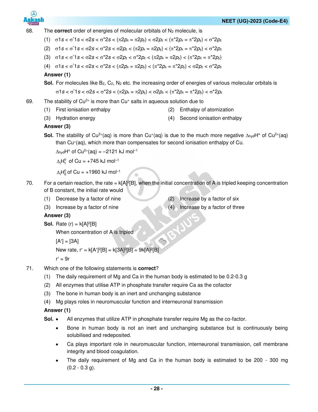 NEET 2023 Question Paper E4 - Page 28