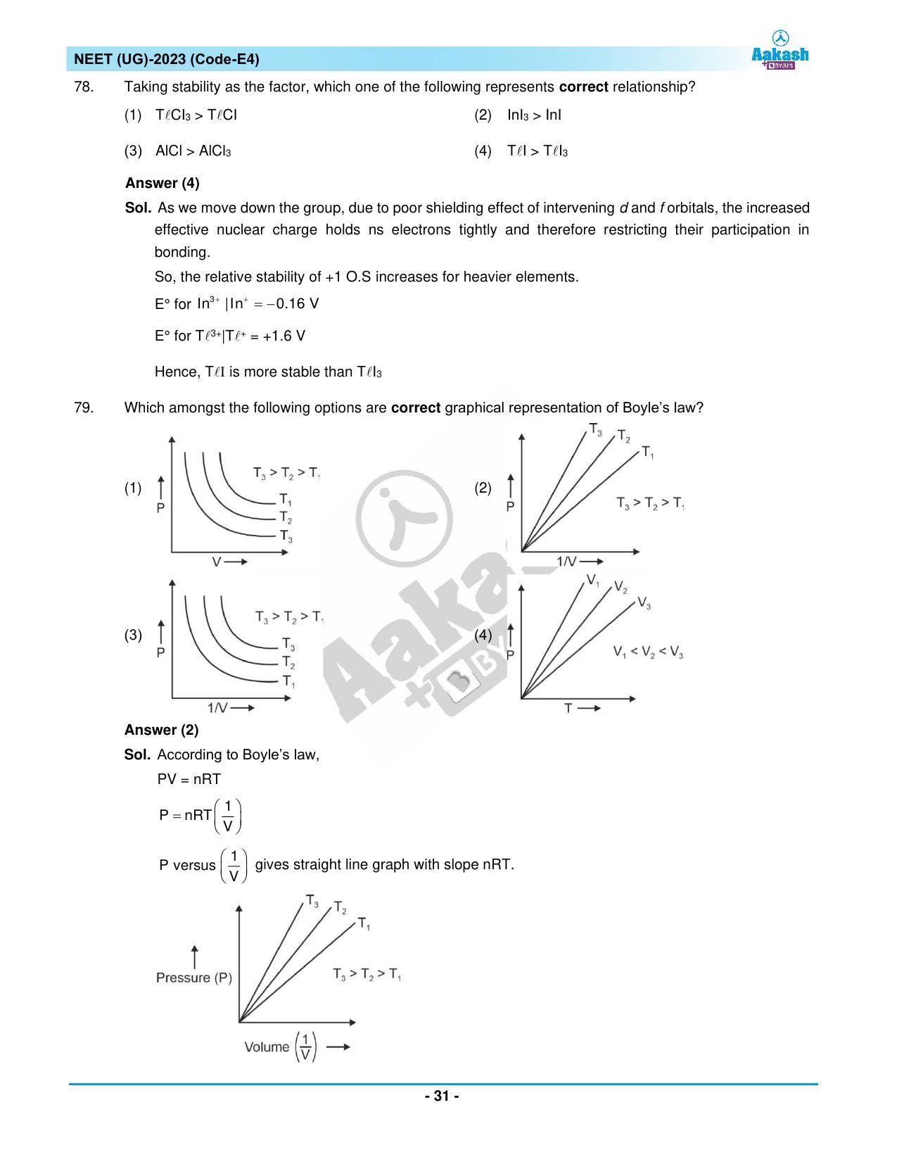 NEET 2023 Question Paper E4 - Page 31