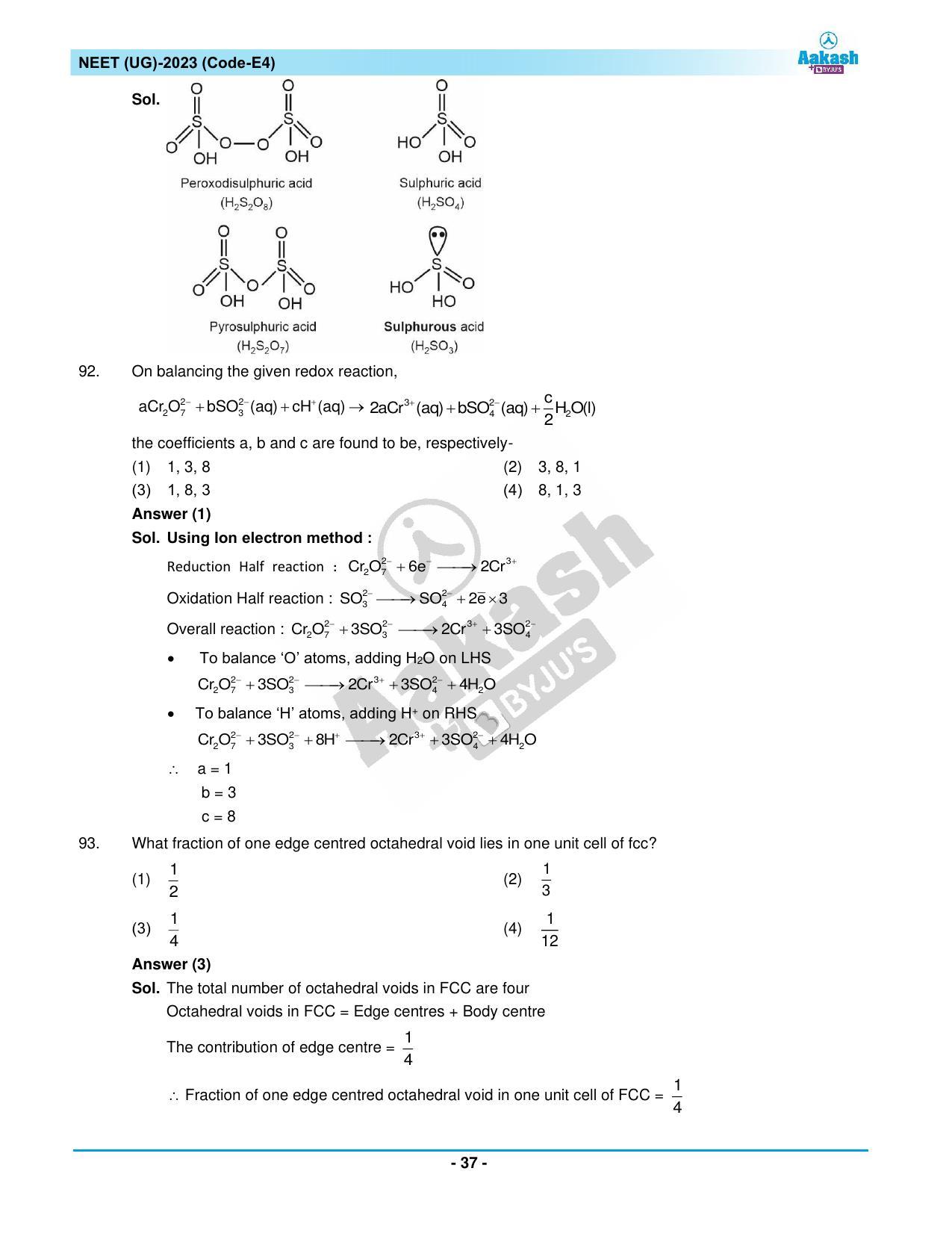 NEET 2023 Question Paper E4 - Page 37