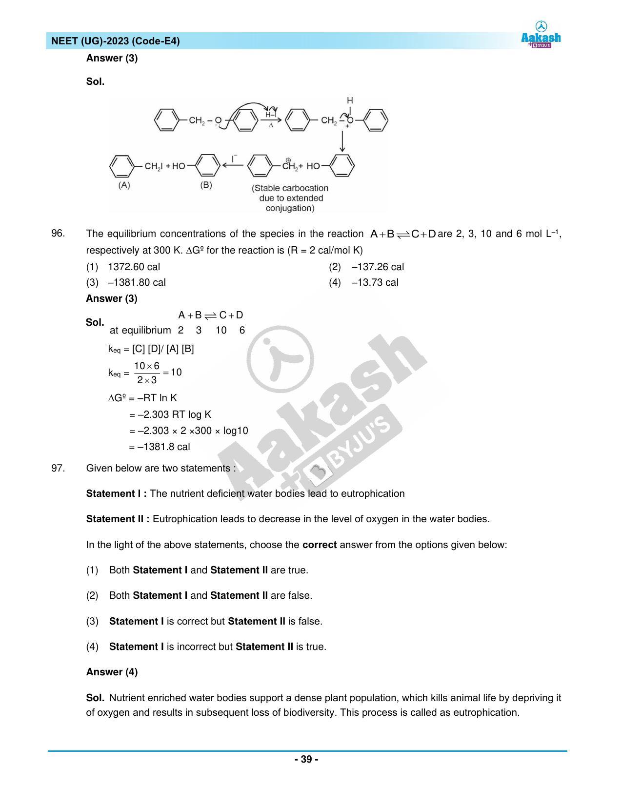 NEET 2023 Question Paper E4 - Page 39