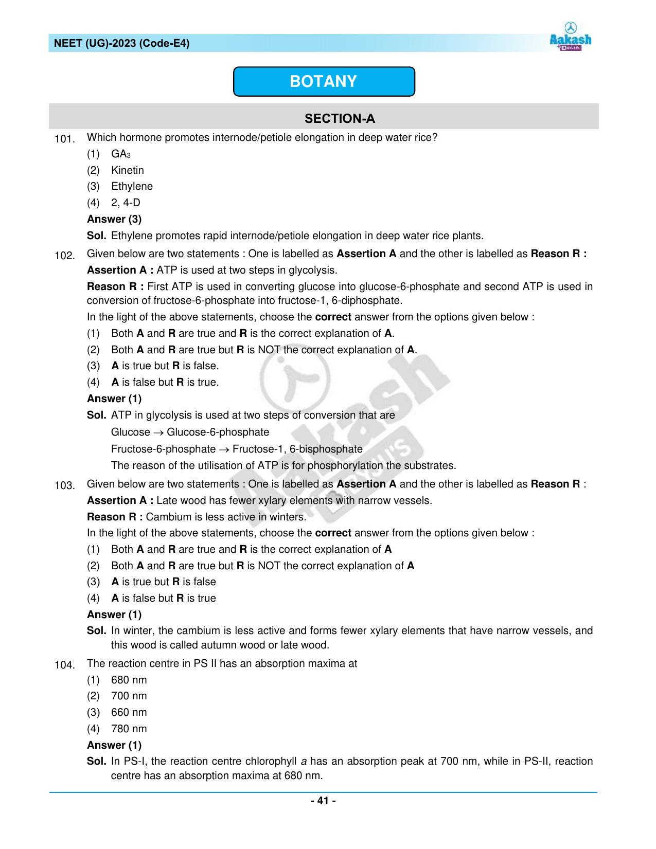 NEET 2023 Question Paper E4 - Page 41