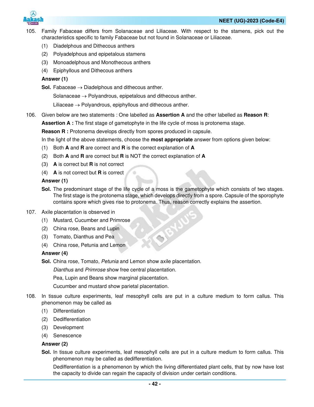 NEET 2023 Question Paper E4 - Page 42