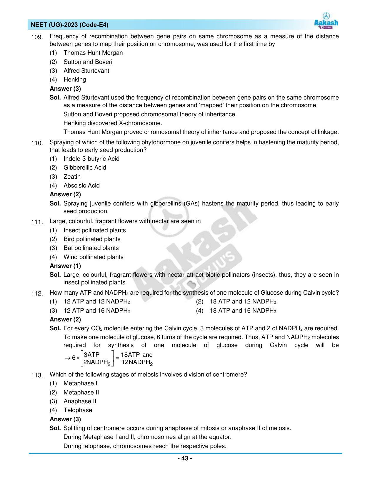 NEET 2023 Question Paper E4 - Page 43