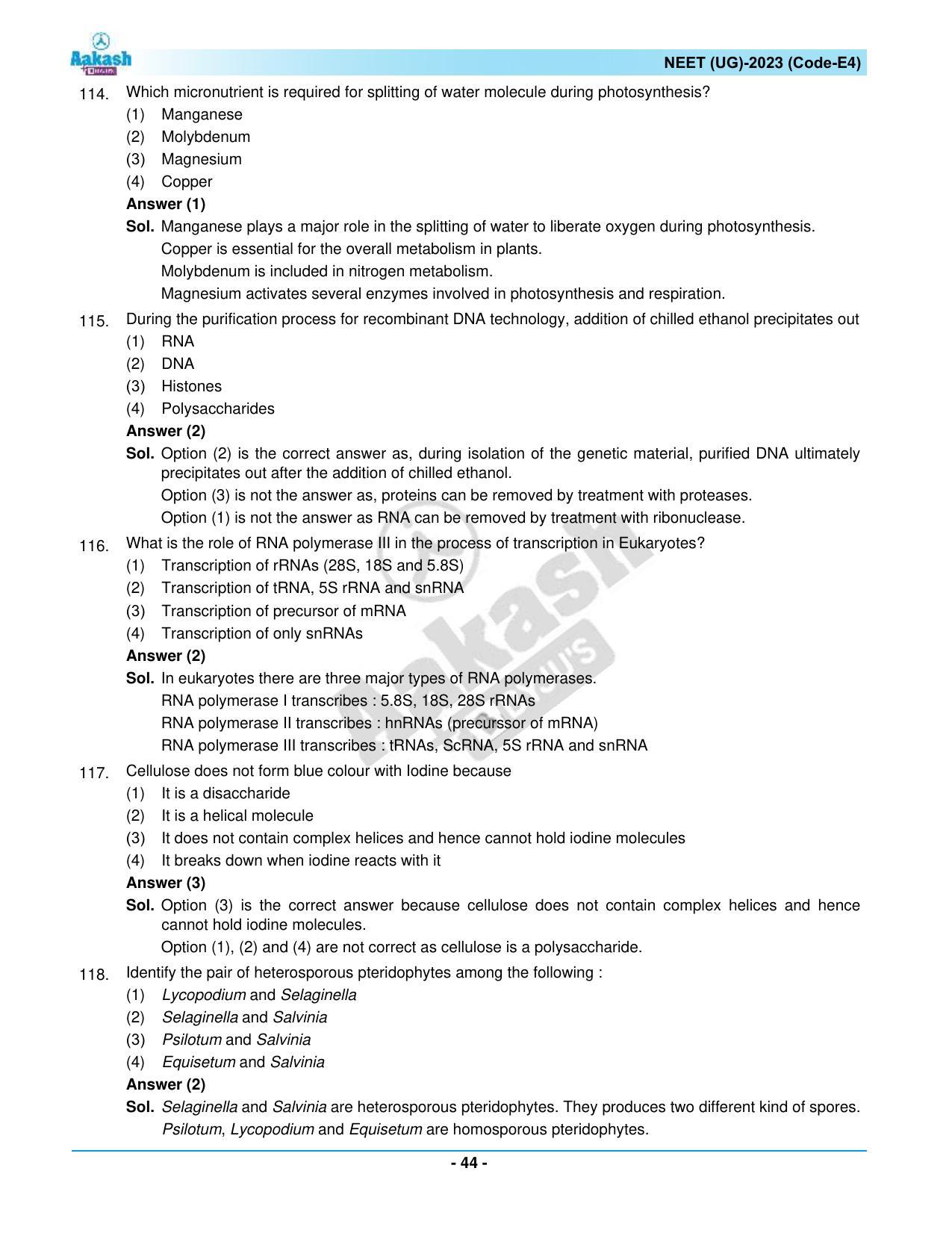 NEET 2023 Question Paper E4 - Page 44