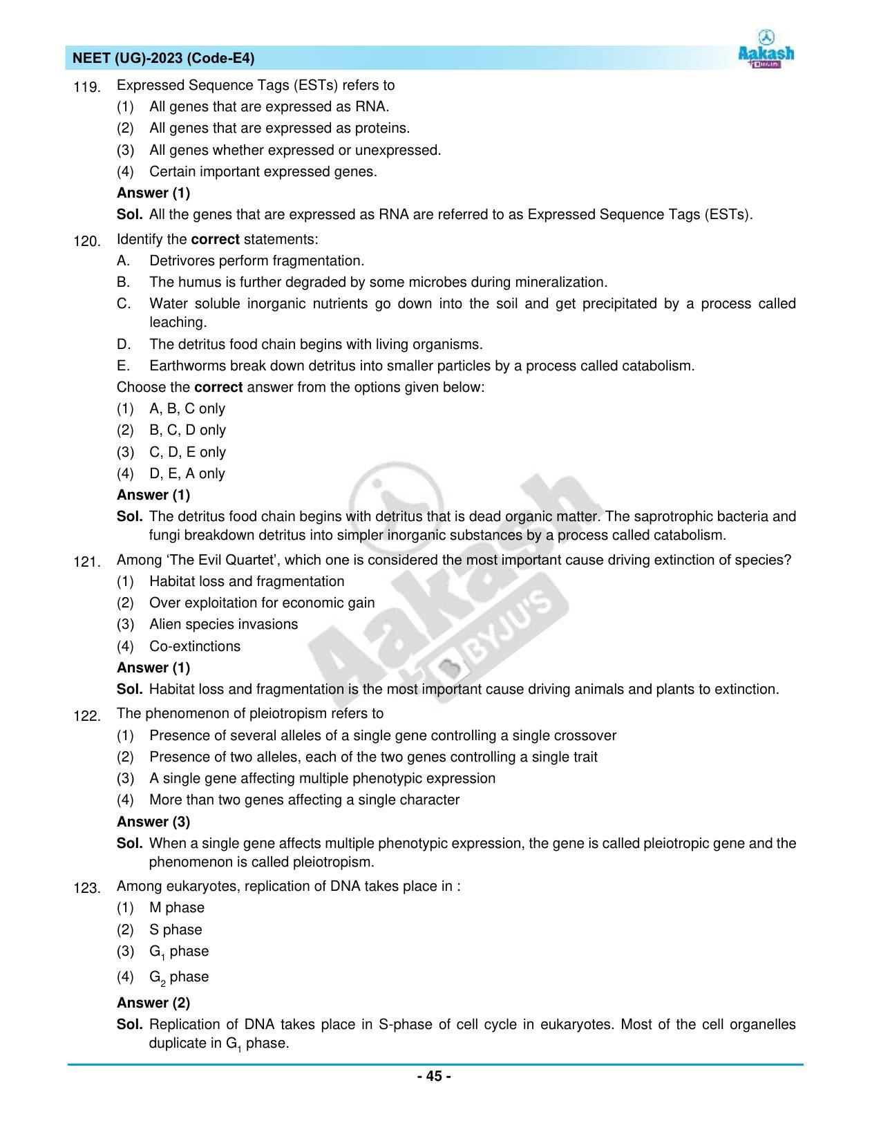 NEET 2023 Question Paper E4 - Page 45