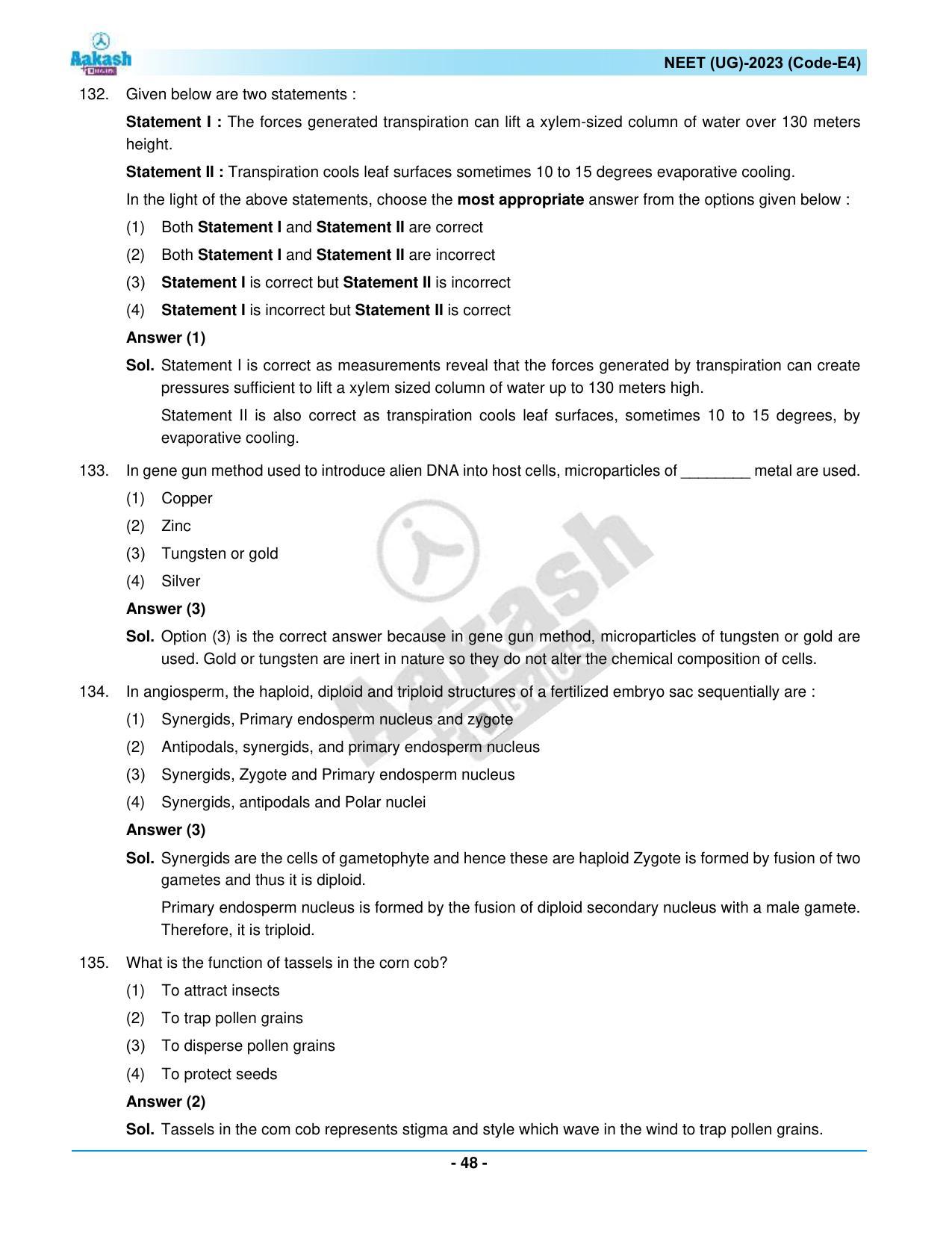 NEET 2023 Question Paper E4 - Page 48