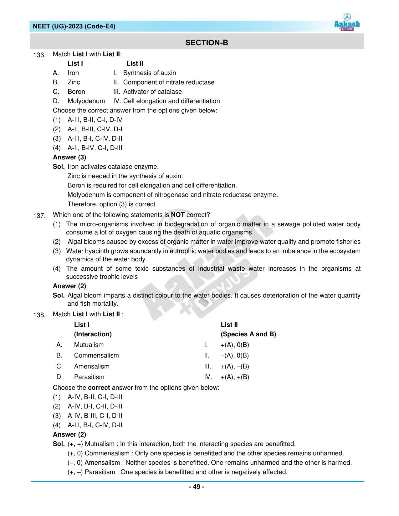 NEET 2023 Question Paper E4 - Page 49