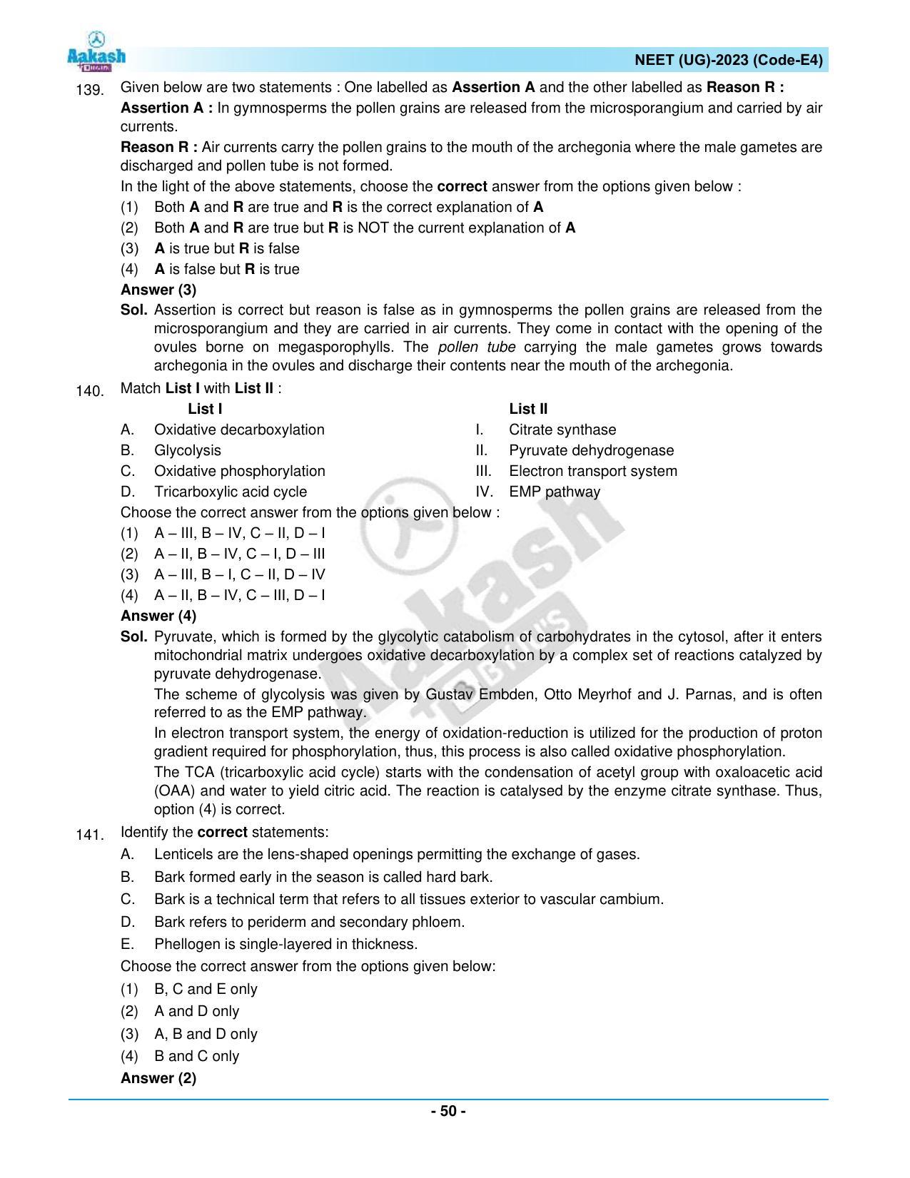 NEET 2023 Question Paper E4 - Page 50