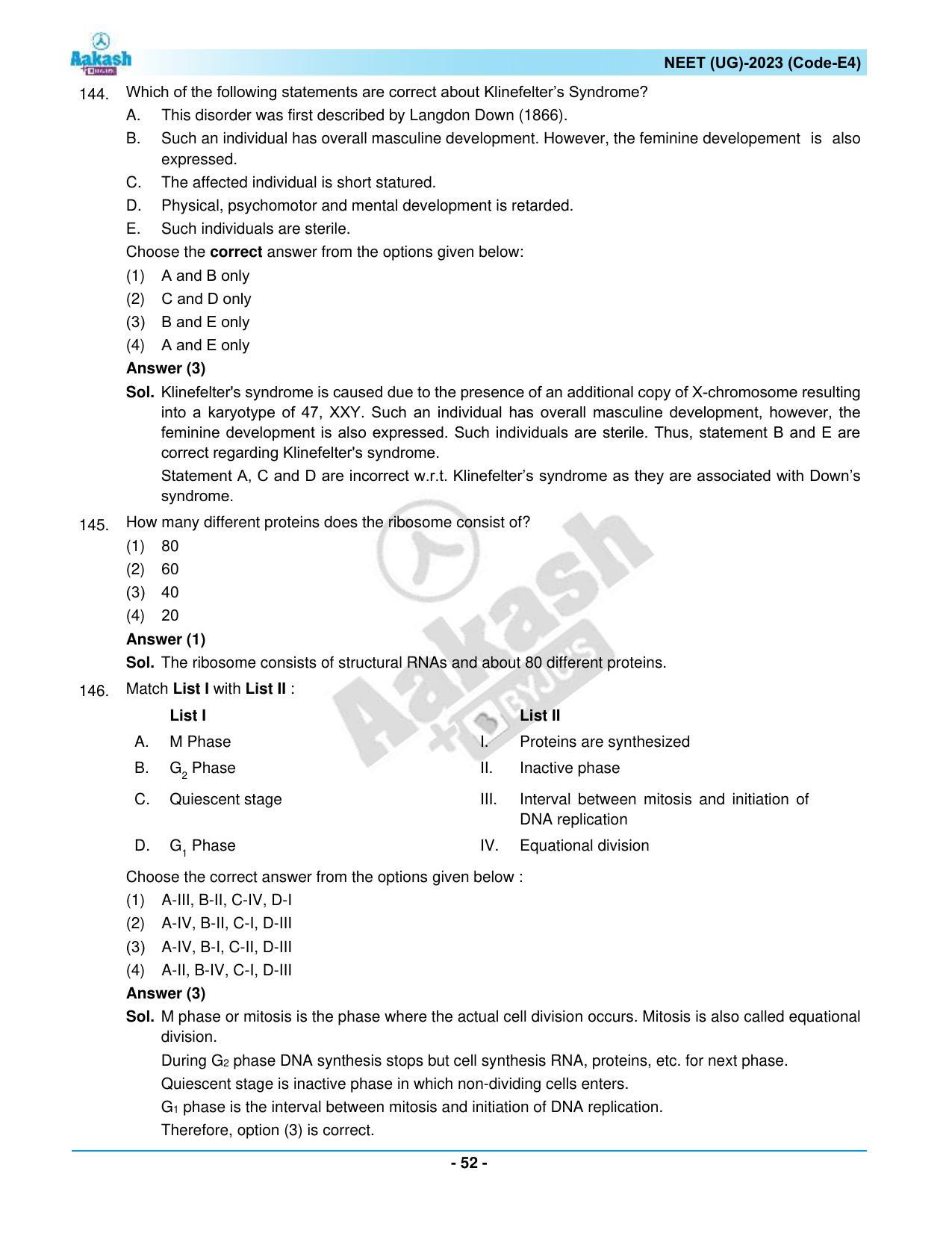 NEET 2023 Question Paper E4 - Page 52