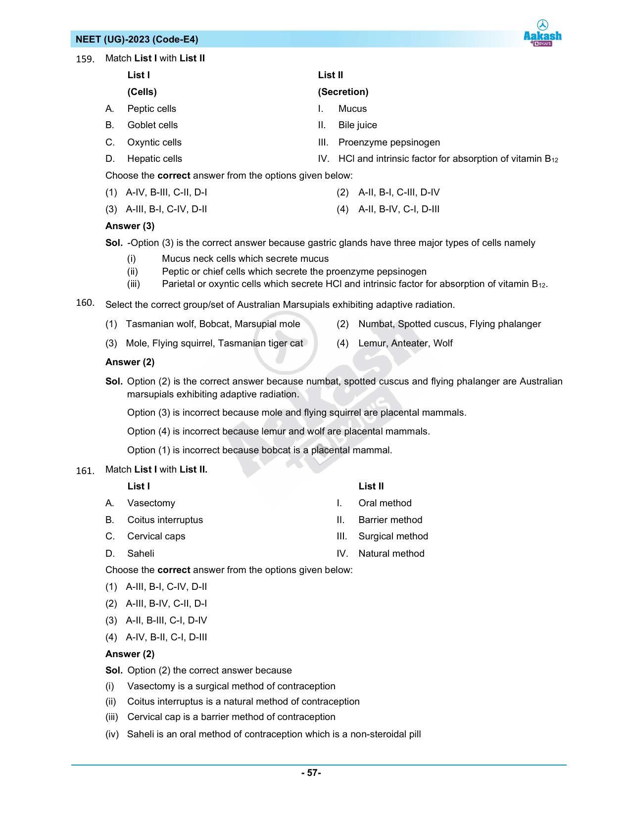 NEET 2023 Question Paper E4 - Page 57
