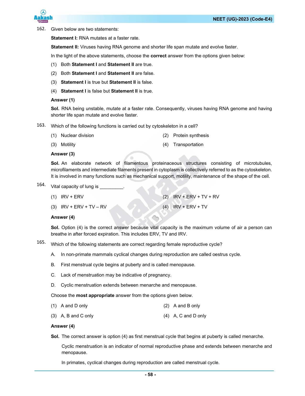 NEET 2023 Question Paper E4 - Page 58