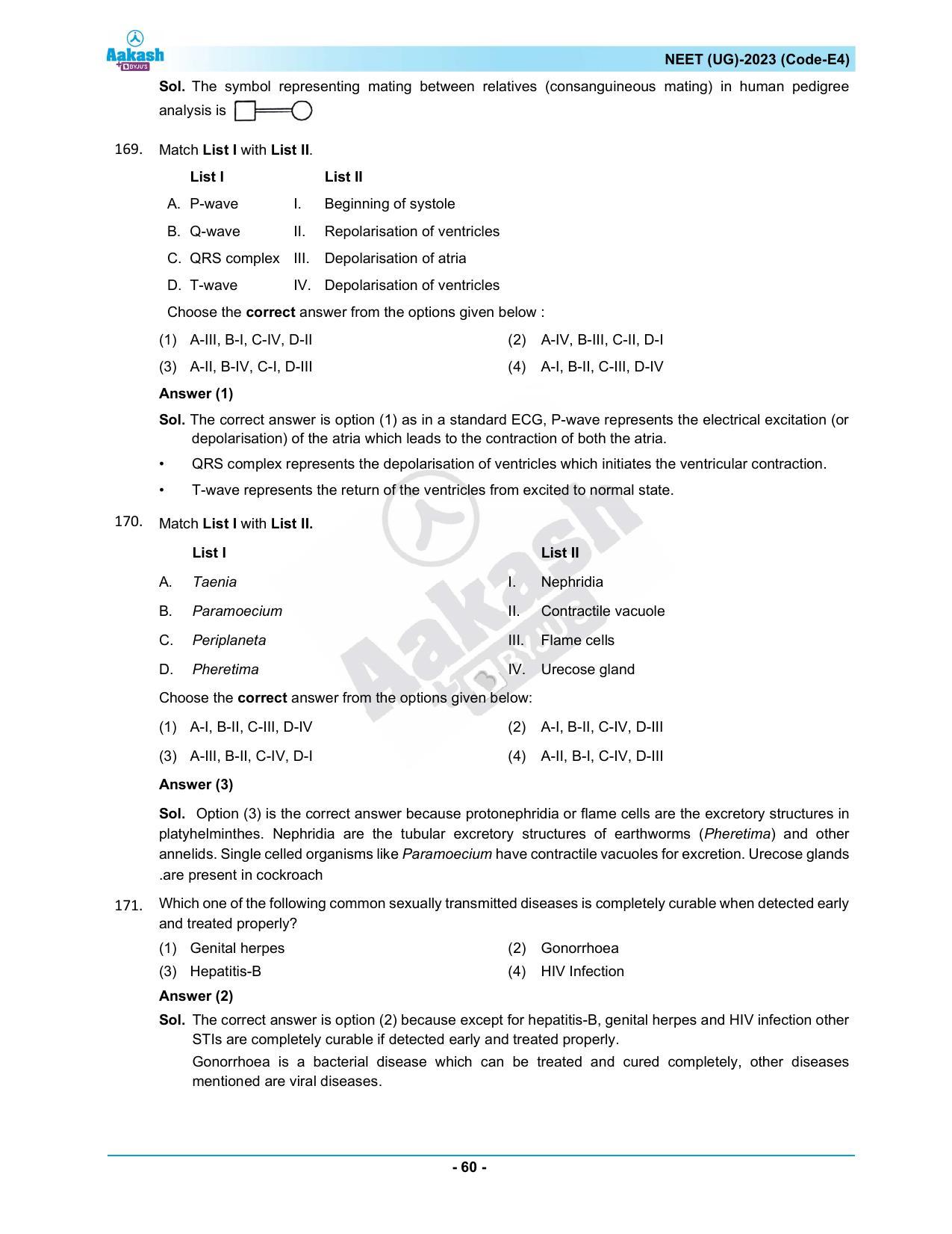 NEET 2023 Question Paper E4 - Page 60