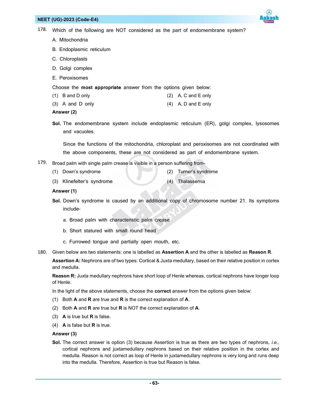 NEET 2023 Question Paper E4 - Page 63