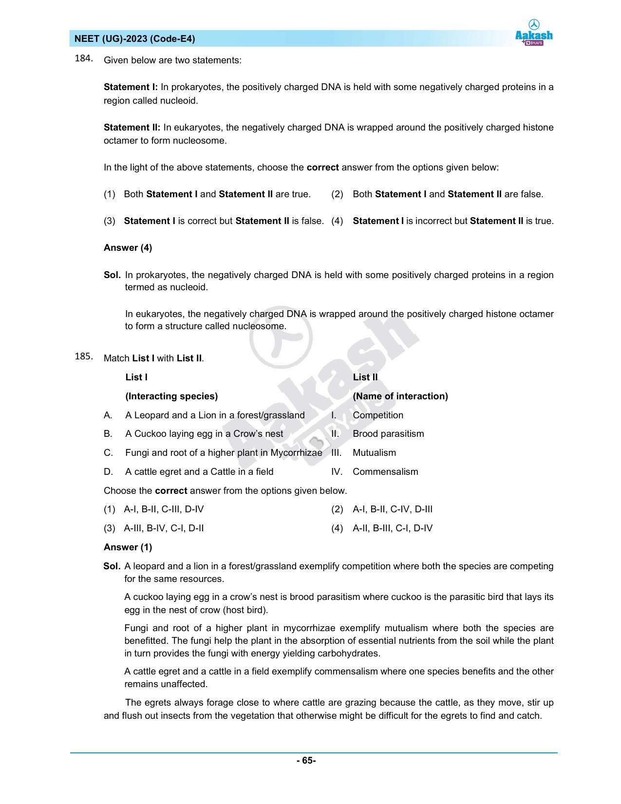 NEET 2023 Question Paper E4 - Page 65