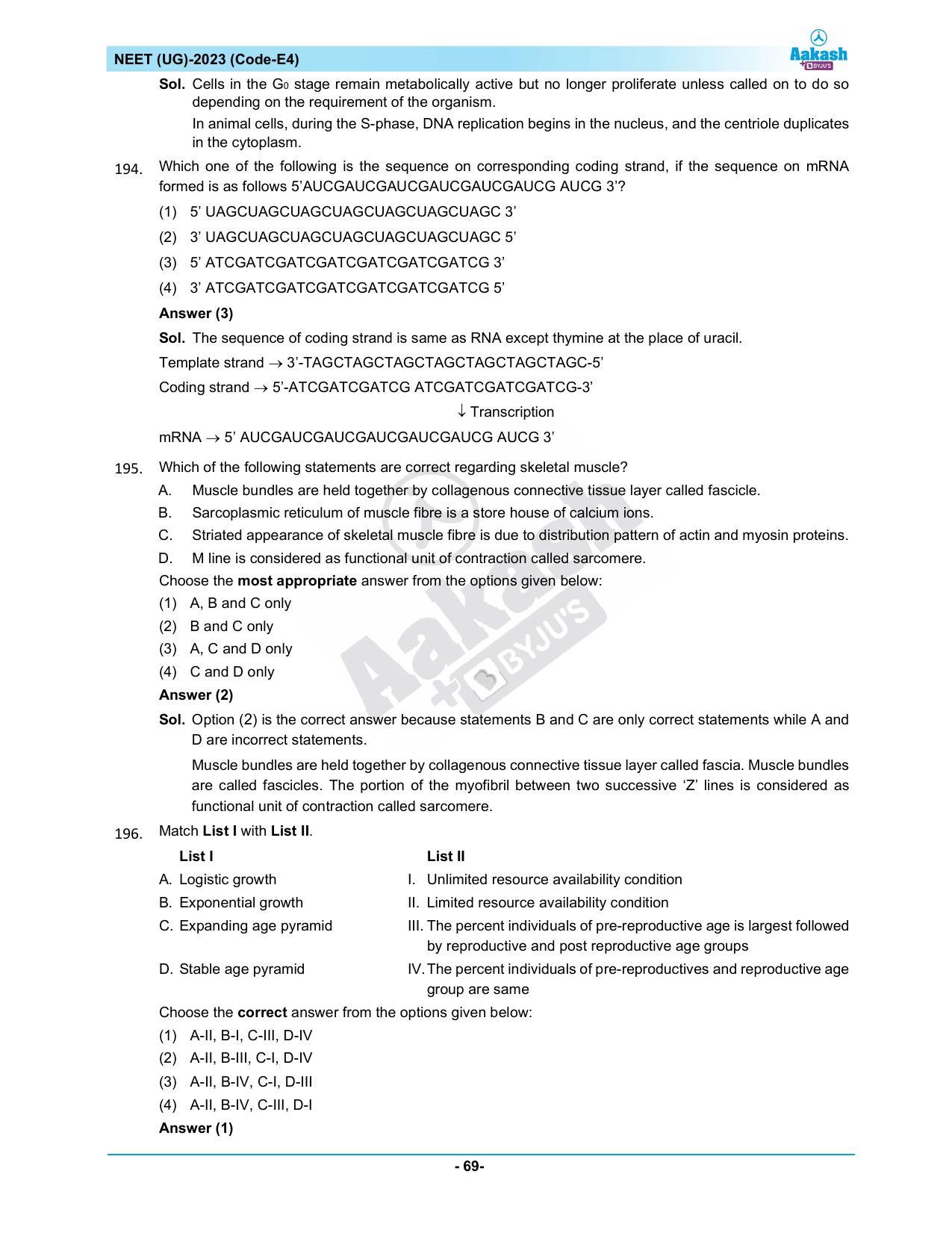 NEET 2023 Question Paper E4 - Page 69