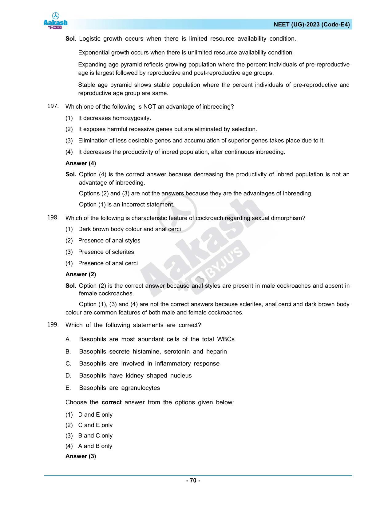 NEET 2023 Question Paper E4 - Page 70