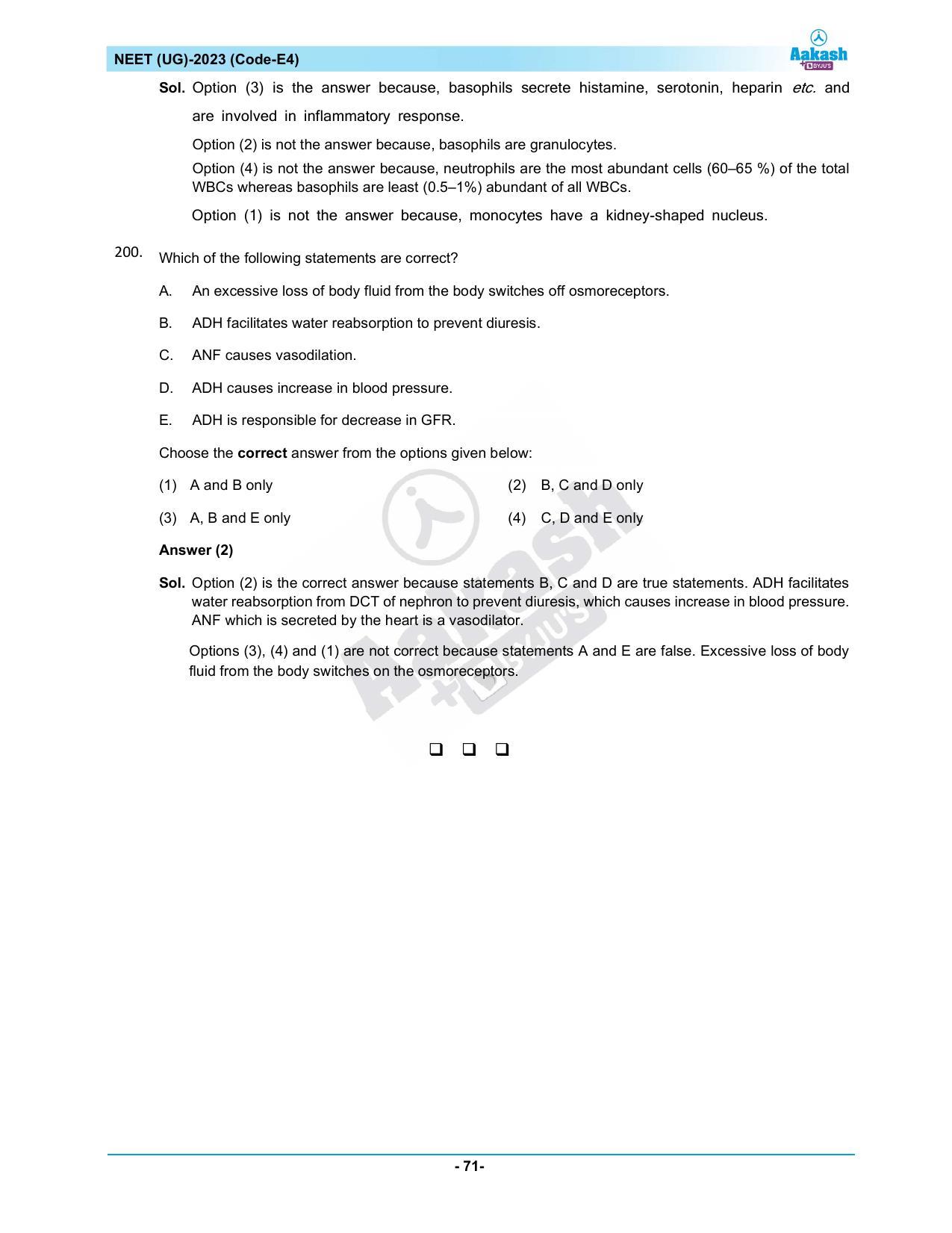 NEET 2023 Question Paper E4 - Page 71