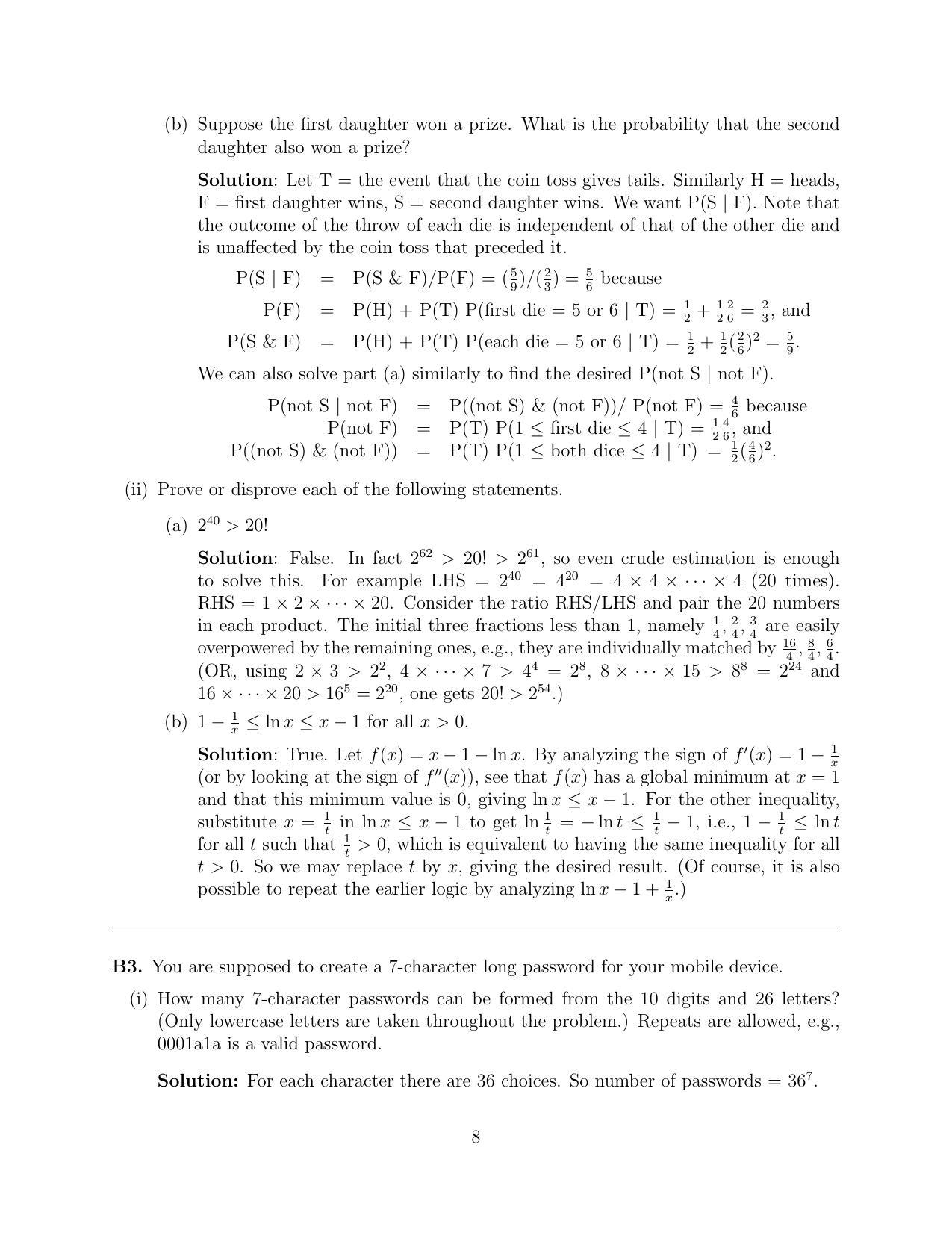 CMI Entrance Exam 2021 Solutions B.Sc (Hons.) Mathematics and Computer Science - Page 8