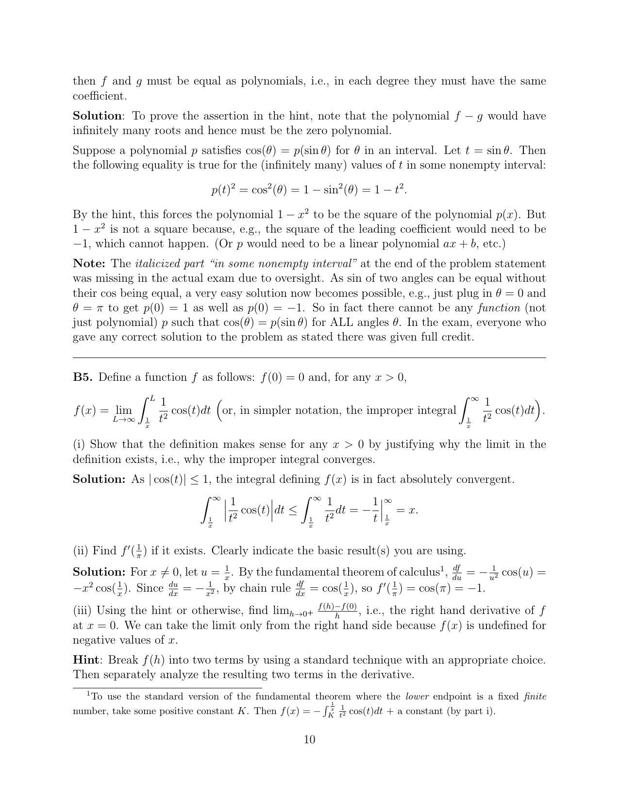 CMI Entrance Exam 2021 Solutions B.Sc (Hons.) Mathematics and Computer Science - Page 10