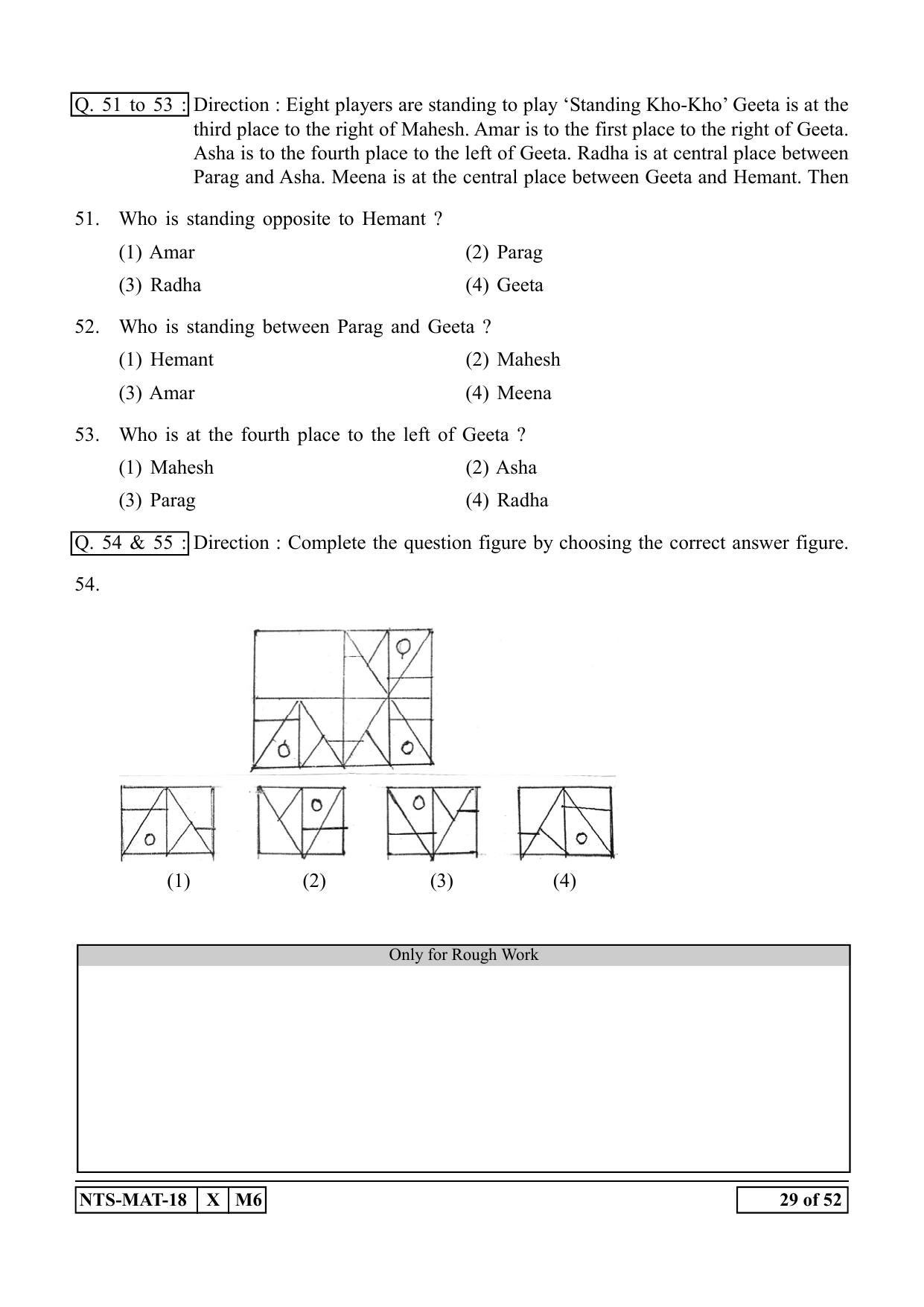 Maharashtra NTSE 2019 MAT (Telugu) Question Paper - Page 29