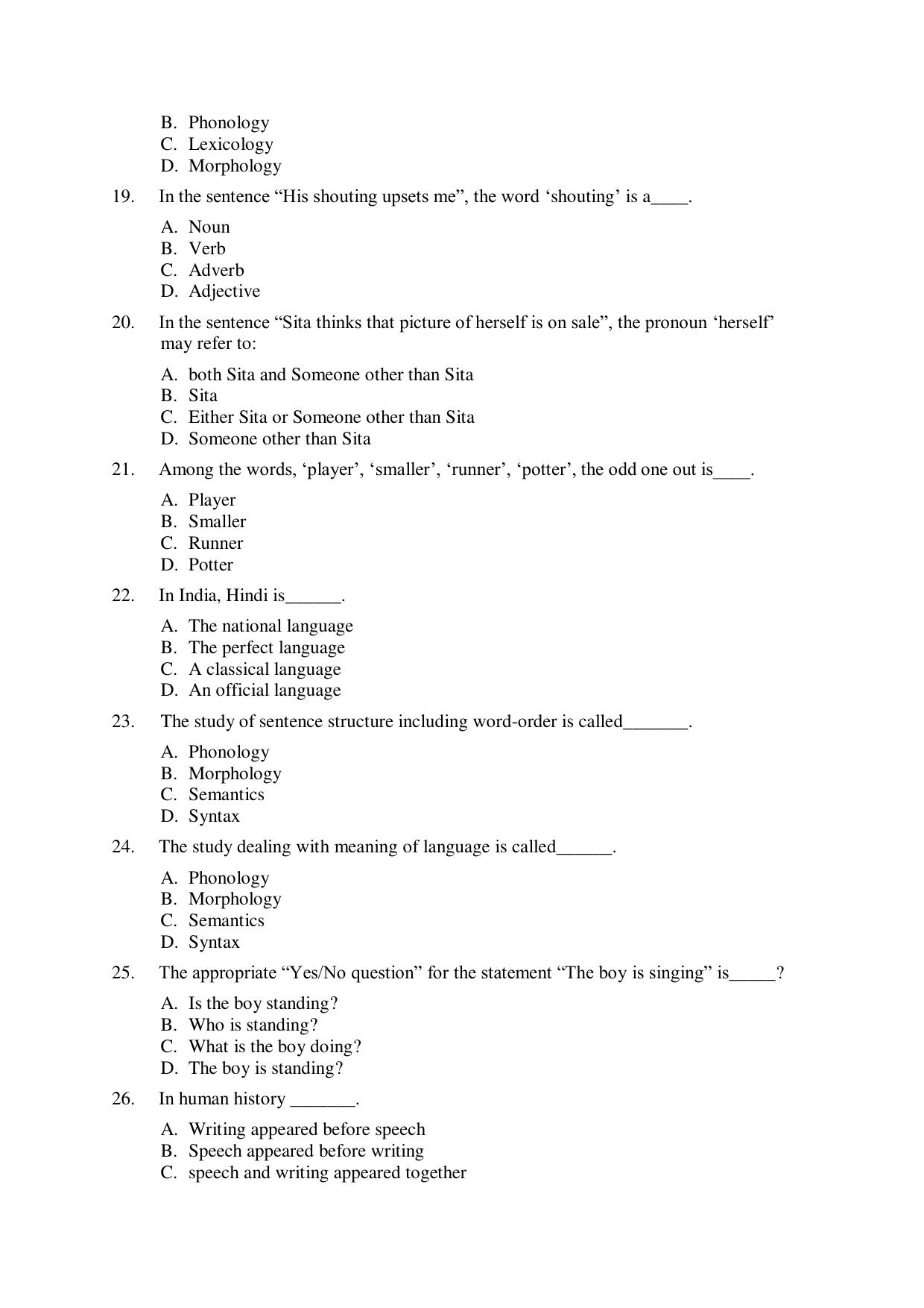 Odisha CPET 2021 LINGUISTICS Question Paper - Page 3