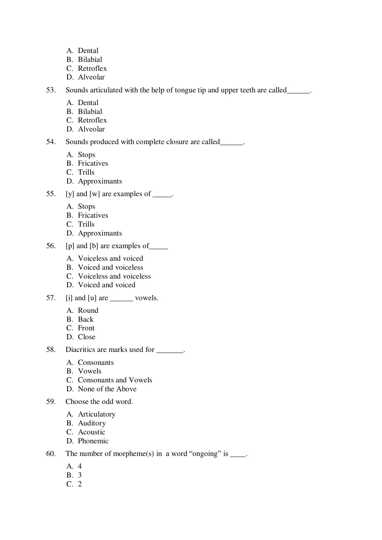 Odisha CPET 2021 LINGUISTICS Question Paper - Page 7