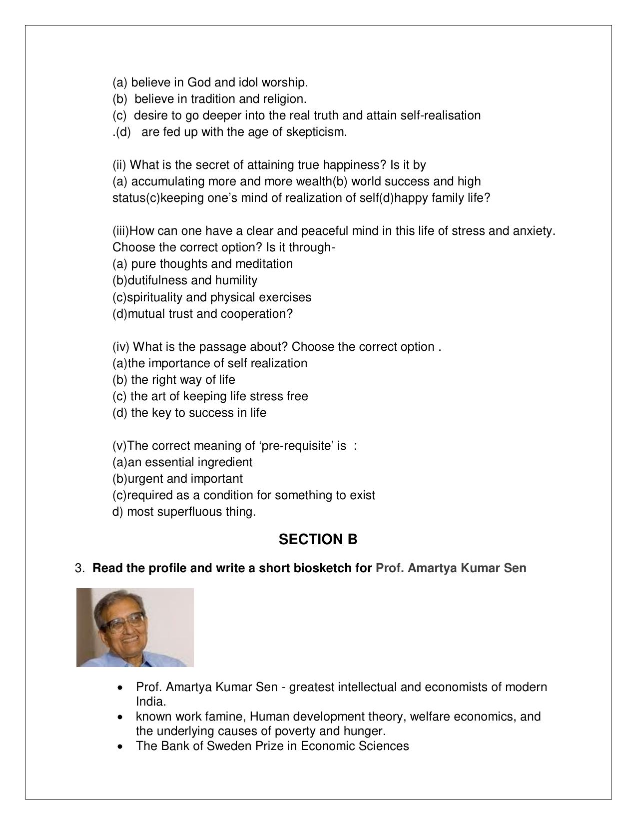 CBSE Worksheets for Class 9 English Assignment 25 - Page 3