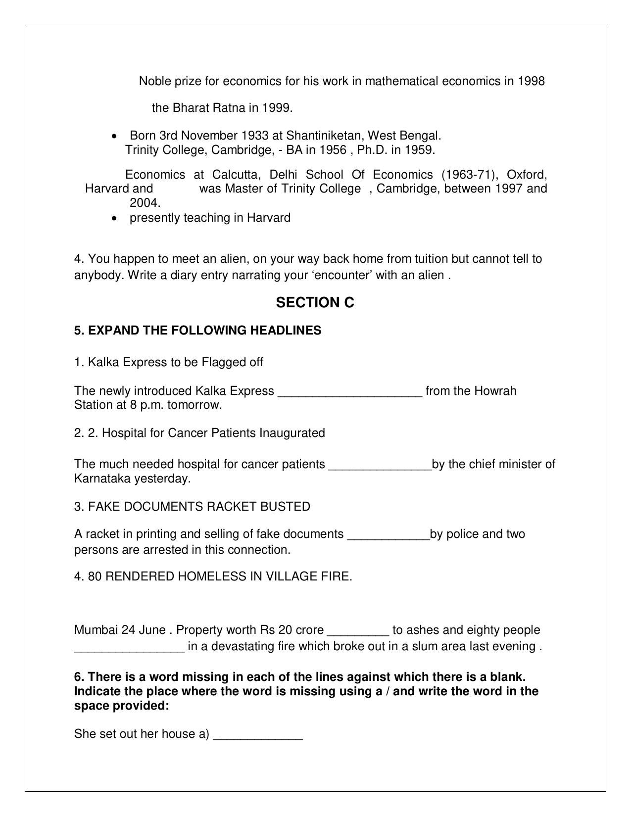 CBSE Worksheets for Class 9 English Assignment 25 - Page 4