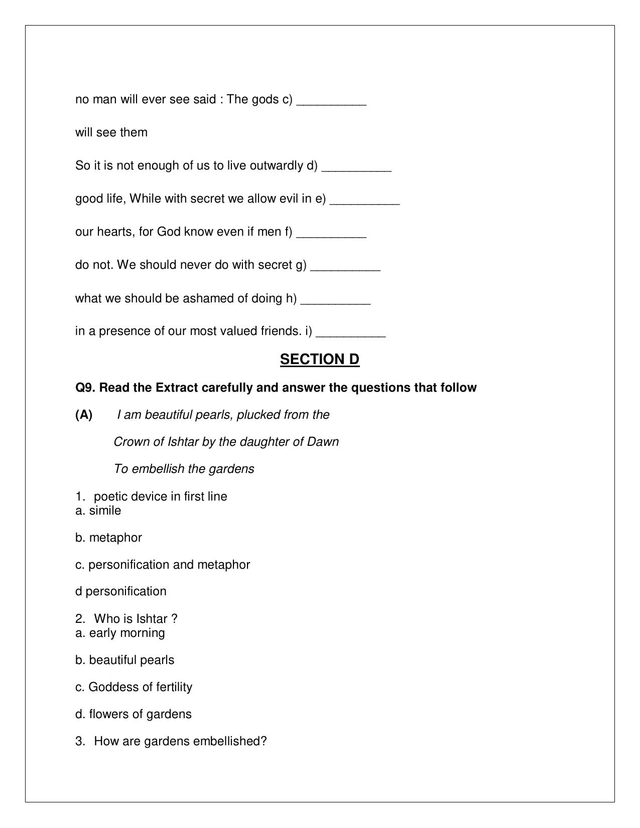CBSE Worksheets for Class 9 English Assignment 25 - Page 6