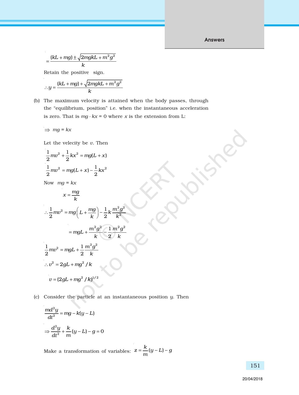 NCERT Exemplar Class 11: Physics Answers - Page 39