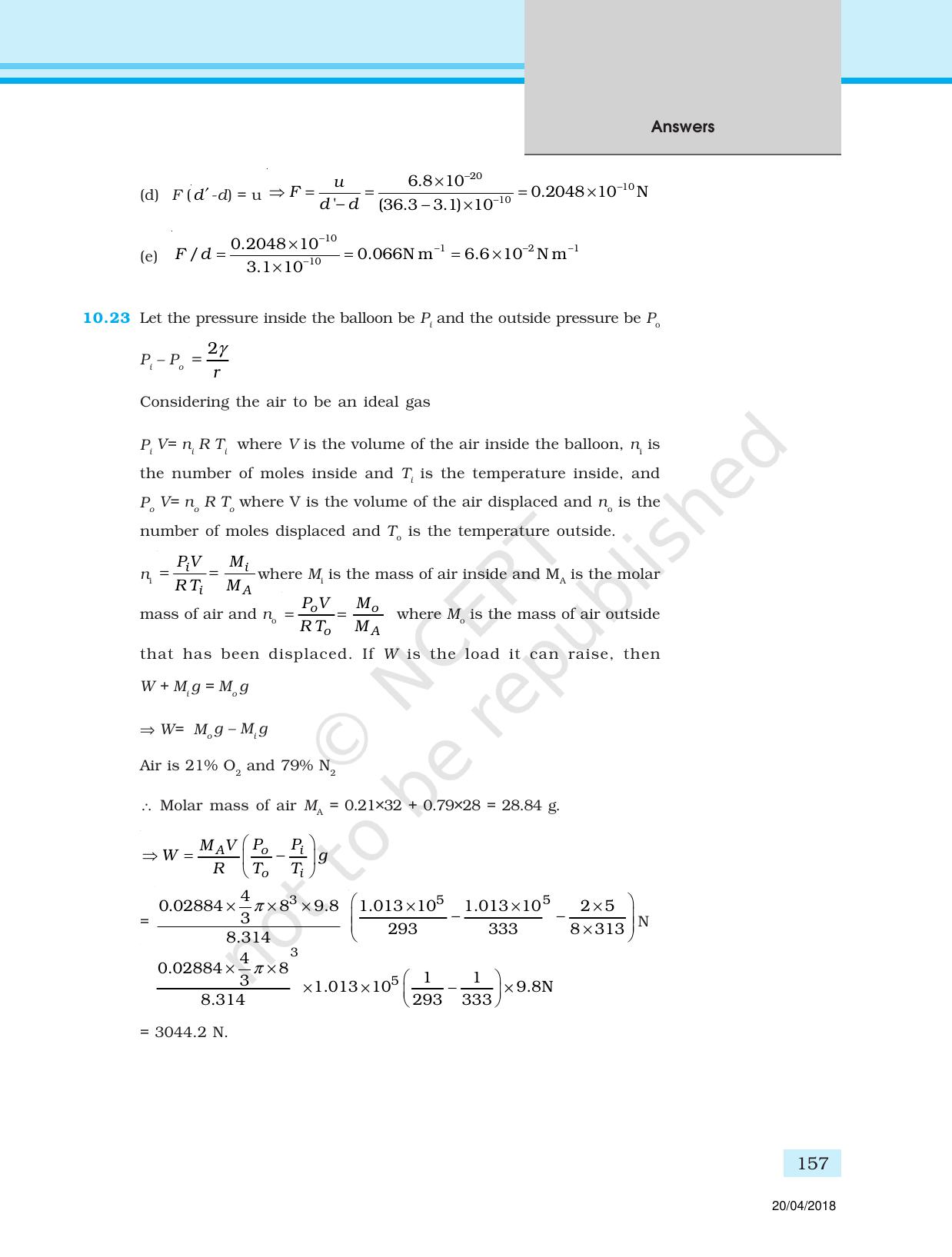 NCERT Exemplar Class 11: Physics Answers - Page 45