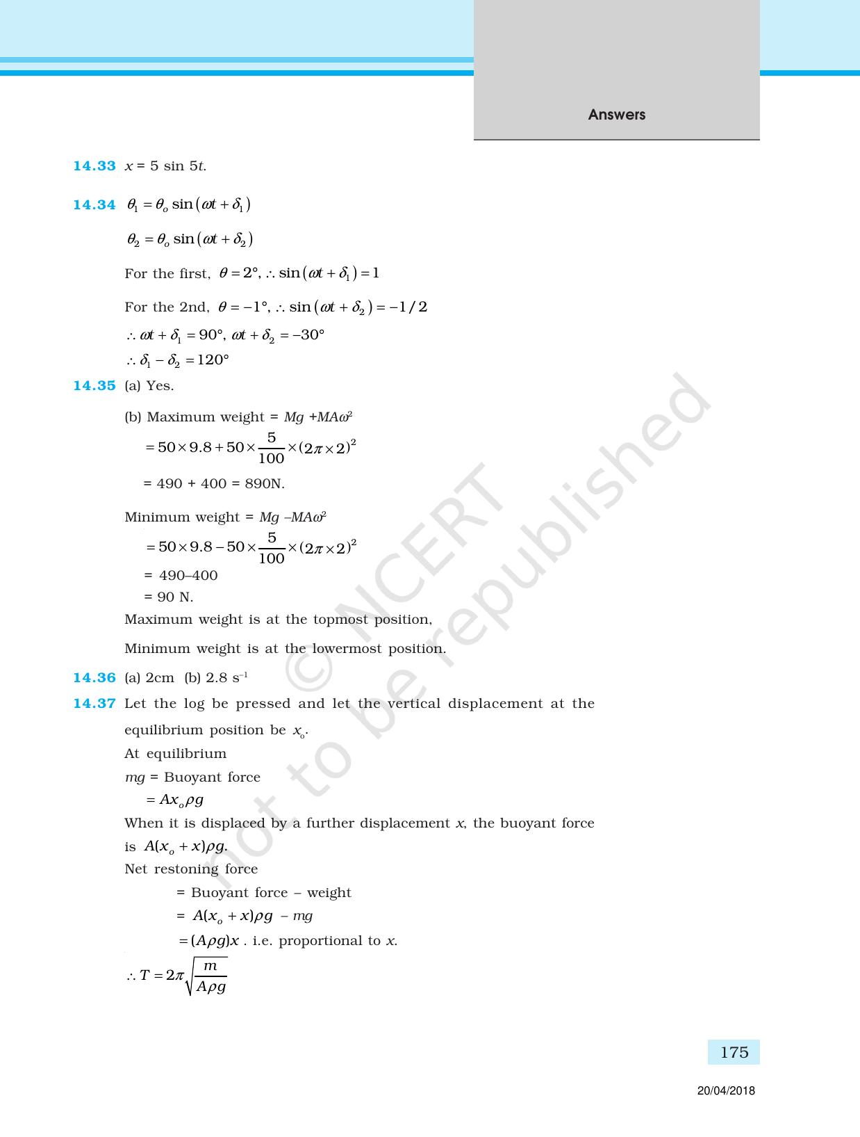 NCERT Exemplar Class 11: Physics Answers - Page 63