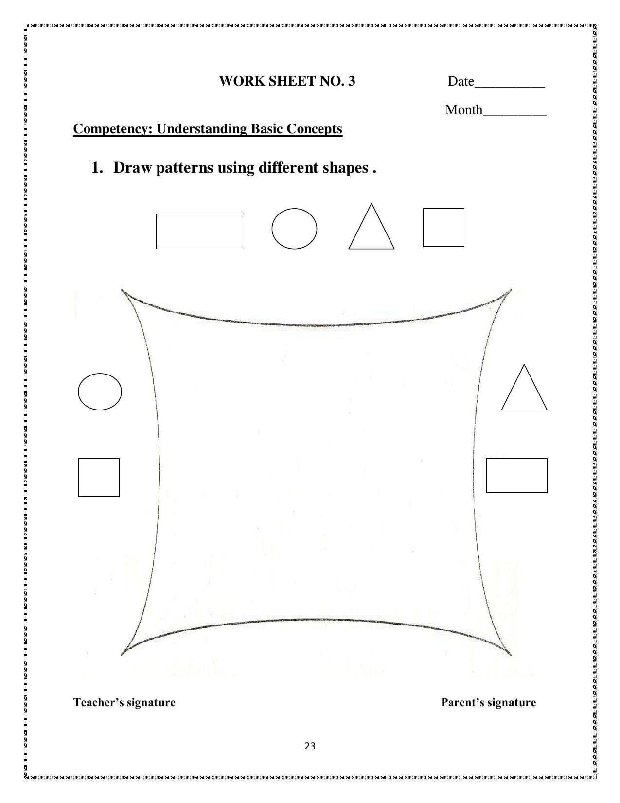 Worksheets for Class 2 Maths Assignment 47 Patterns - Page 1