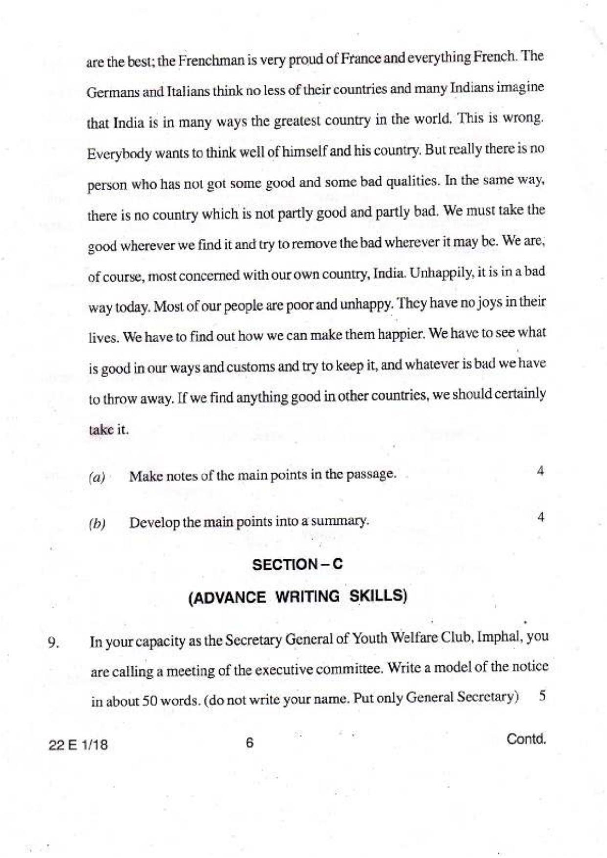 COHSEM Class 12 English 2018 Question Papers - Page 6