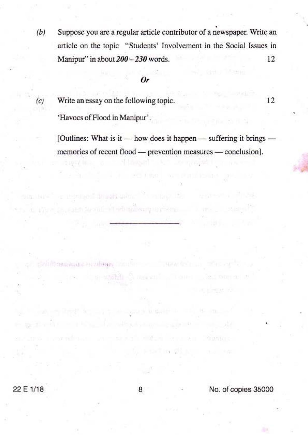 COHSEM Class 12 English 2018 Question Papers - Page 8