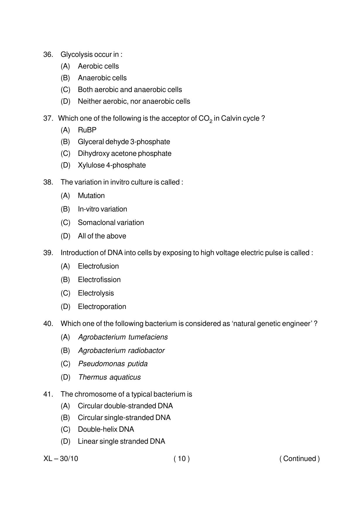 Odisha CPET BOTANY 2020 Question Paper - Page 10