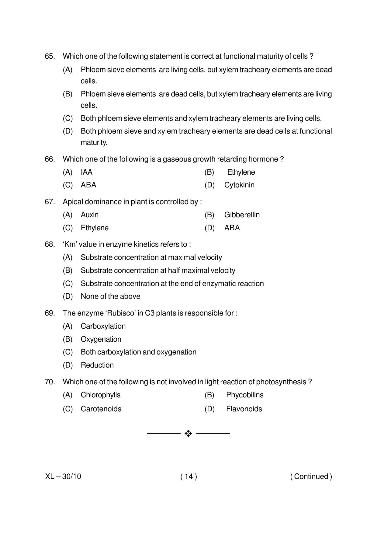 Odisha CPET BOTANY 2020 Question Paper - Page 14