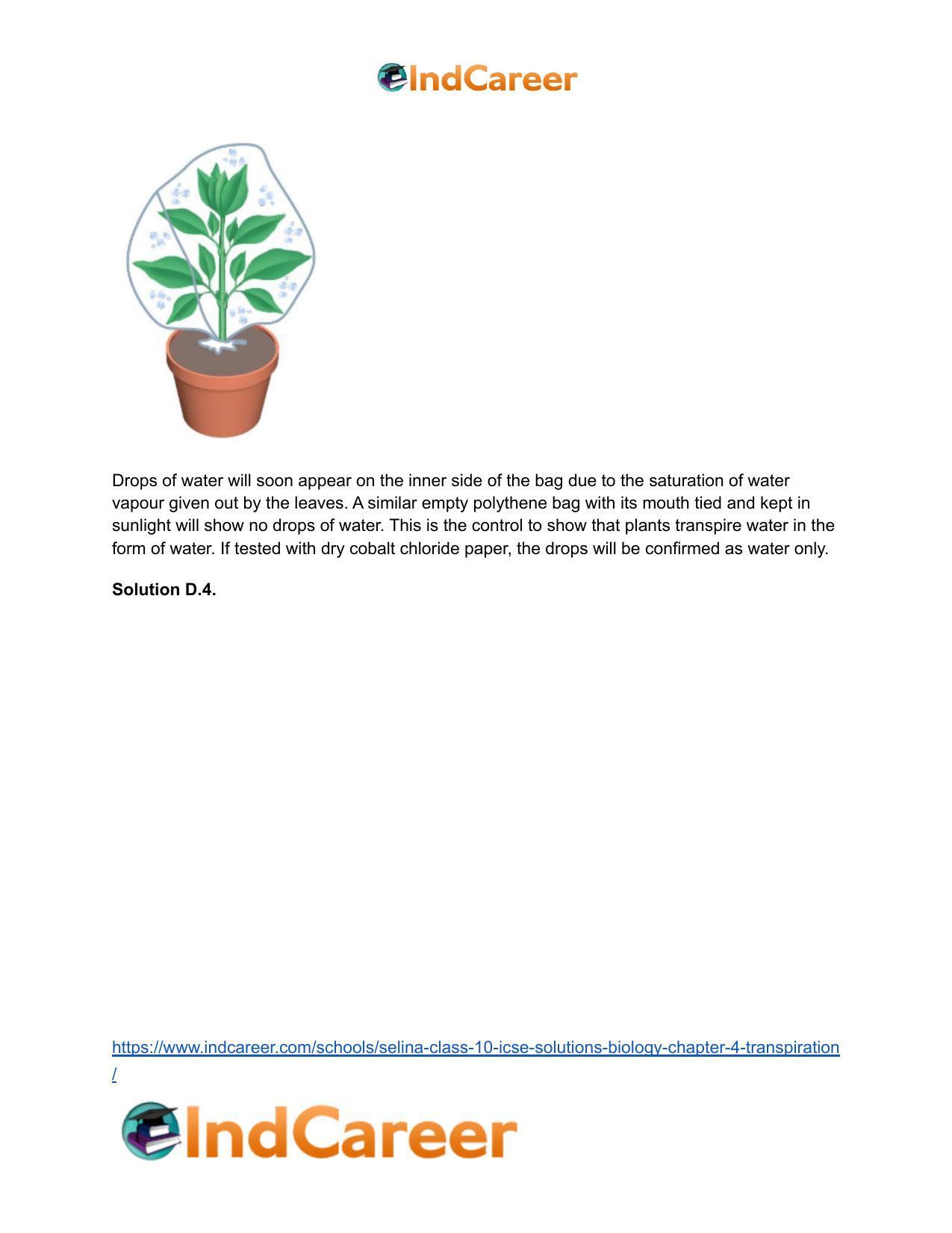 Selina Class 10 ICSE Solutions Biology : Chapter 4- Transpiration - Page 7