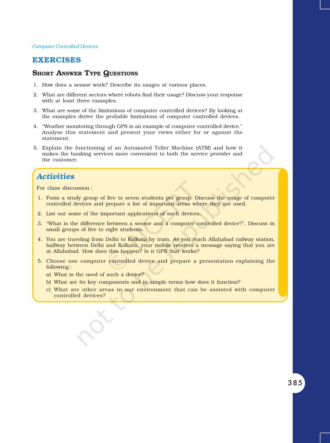 NCERT Book for Class 11 Computers Chapter 14 Computer-Controlled Devices - Page 10